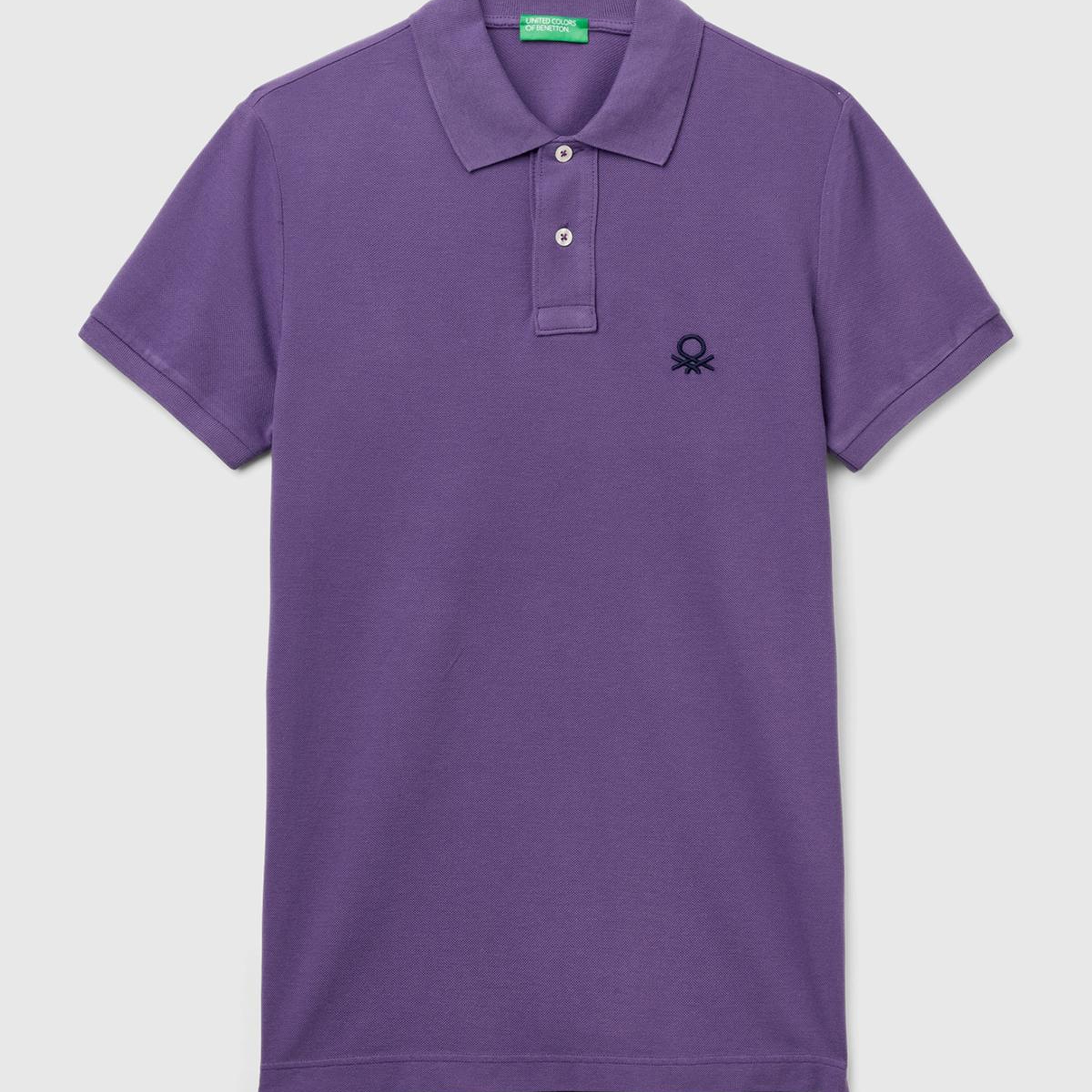 Erkek Mor Slim Fit Kısa Kollu Polo T-Shirt