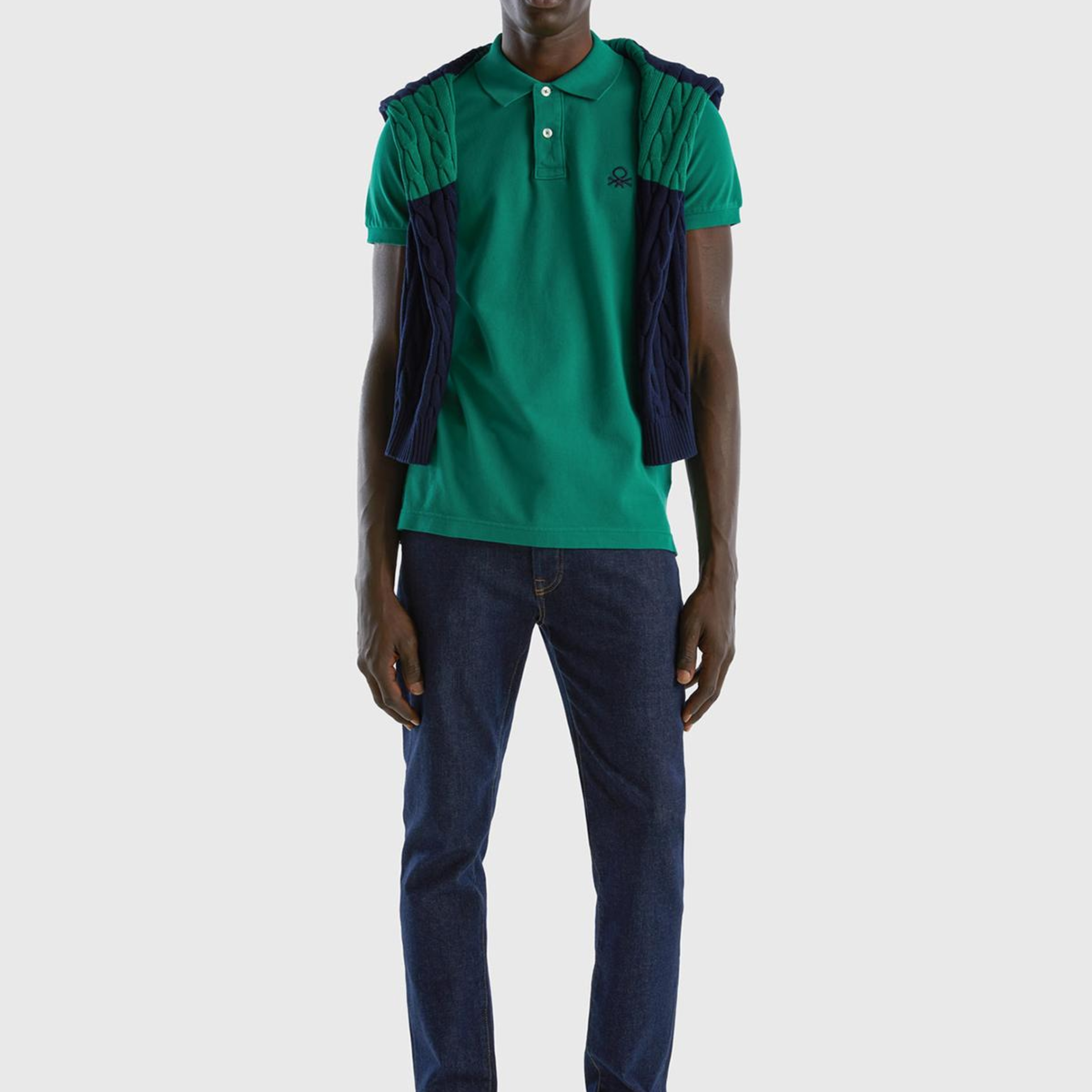 Erkek Koyu Yeşil Slim Fit Kısa Kollu Polo T-Shirt