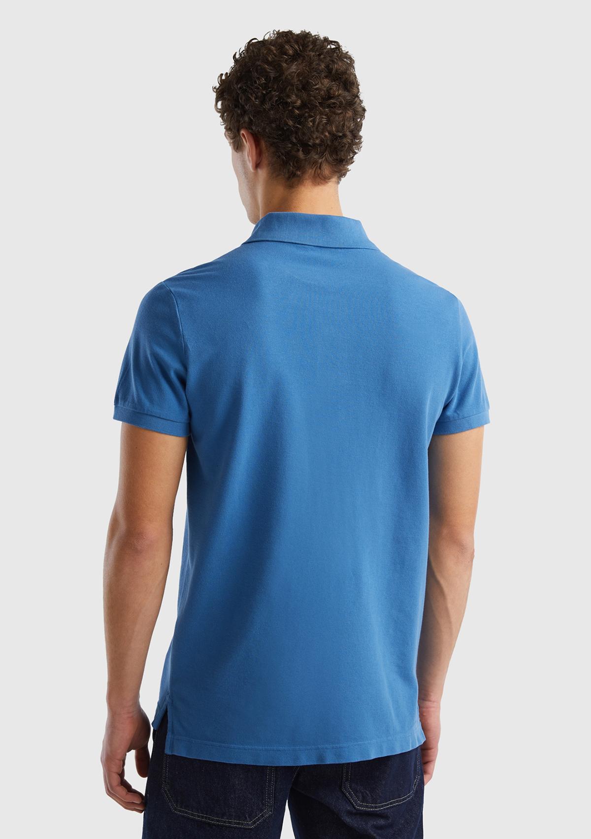 Erkek Koyu Mavi Slim Fit Kısa Kollu Polo T-Shirt