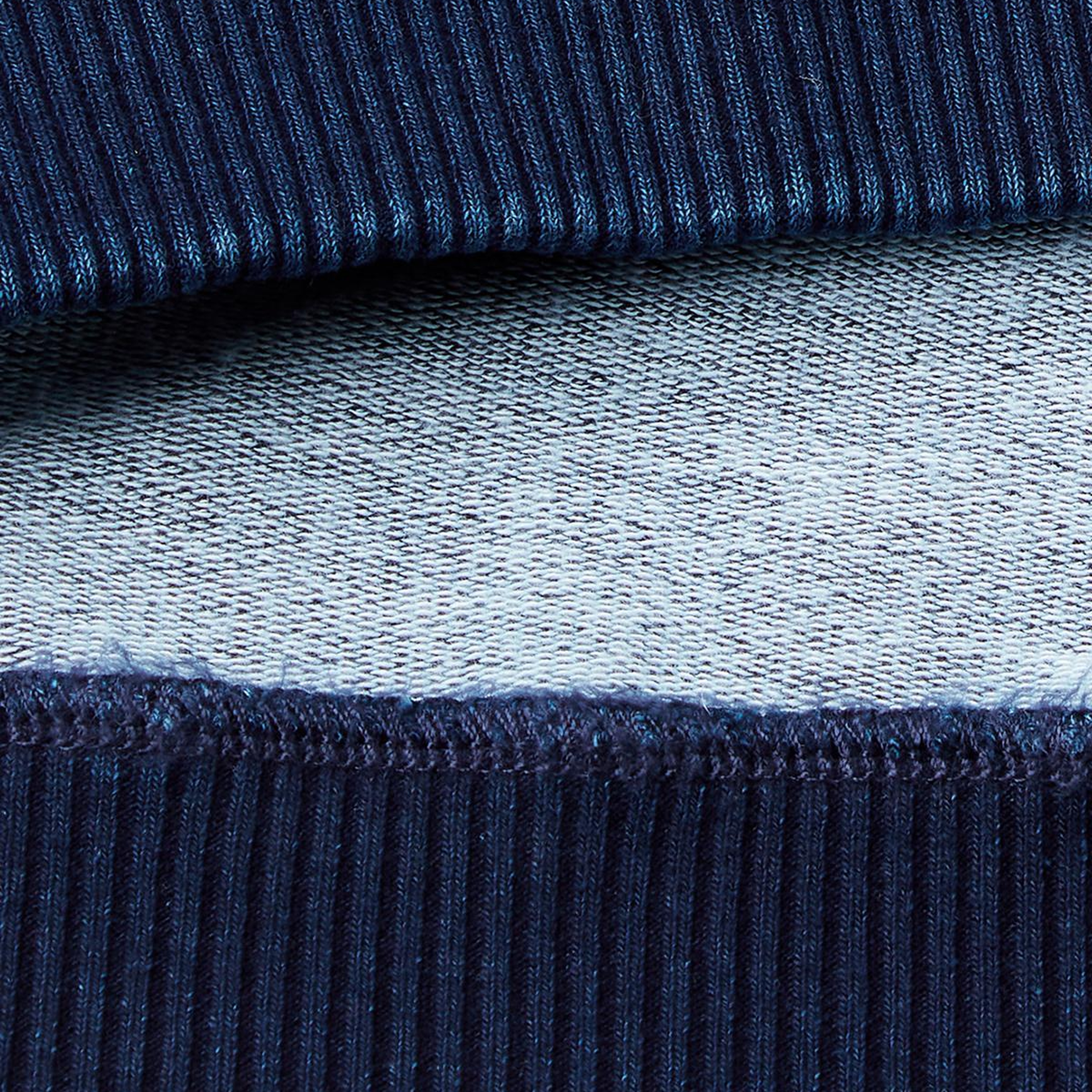 Erkek İndigo Koton Karışımlı Indigo Efekt Slogan Baskılı Sweatshirt