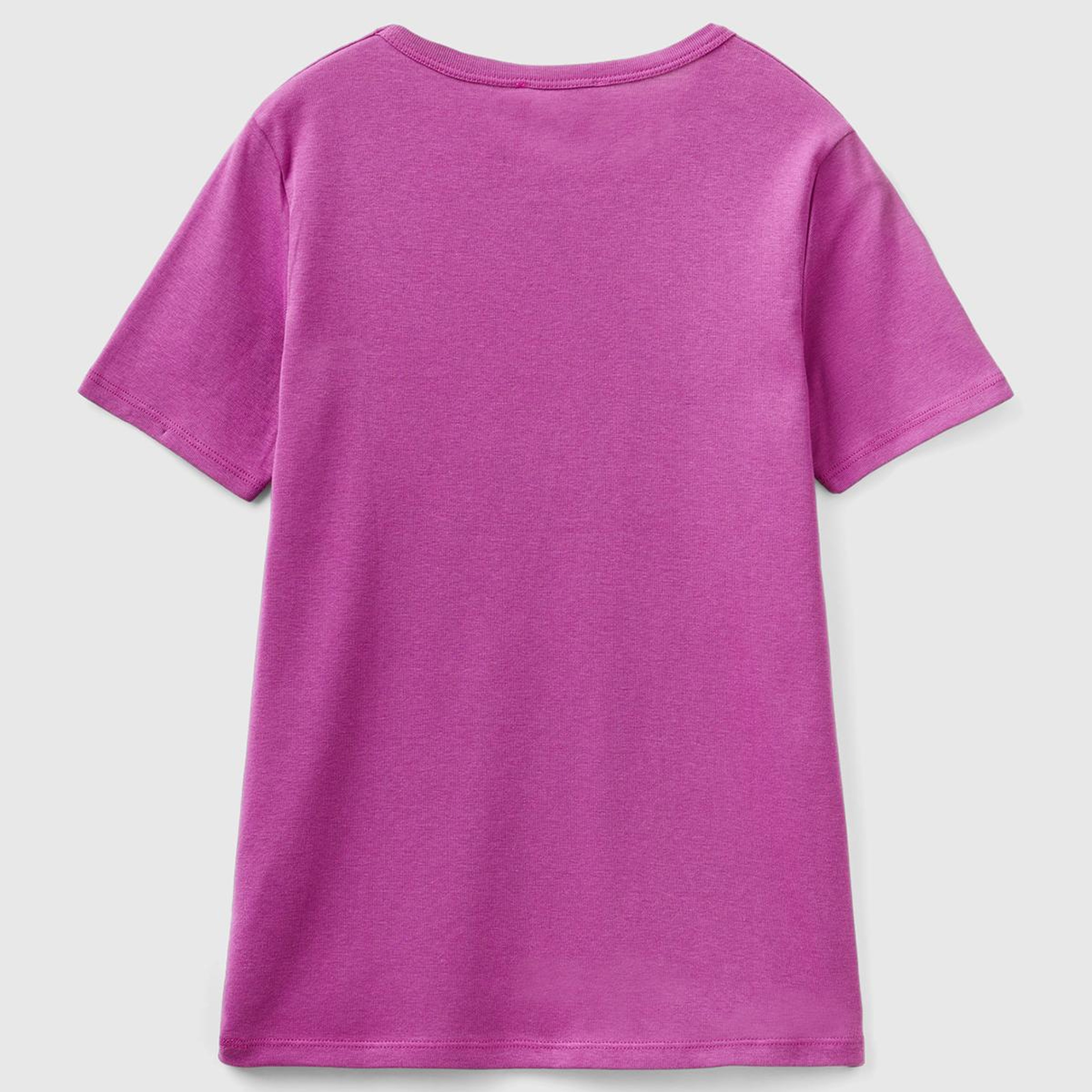 Kadın Mor %100 Koton Basic Kısa Kollu Bisiklet Yaka T-Shirt