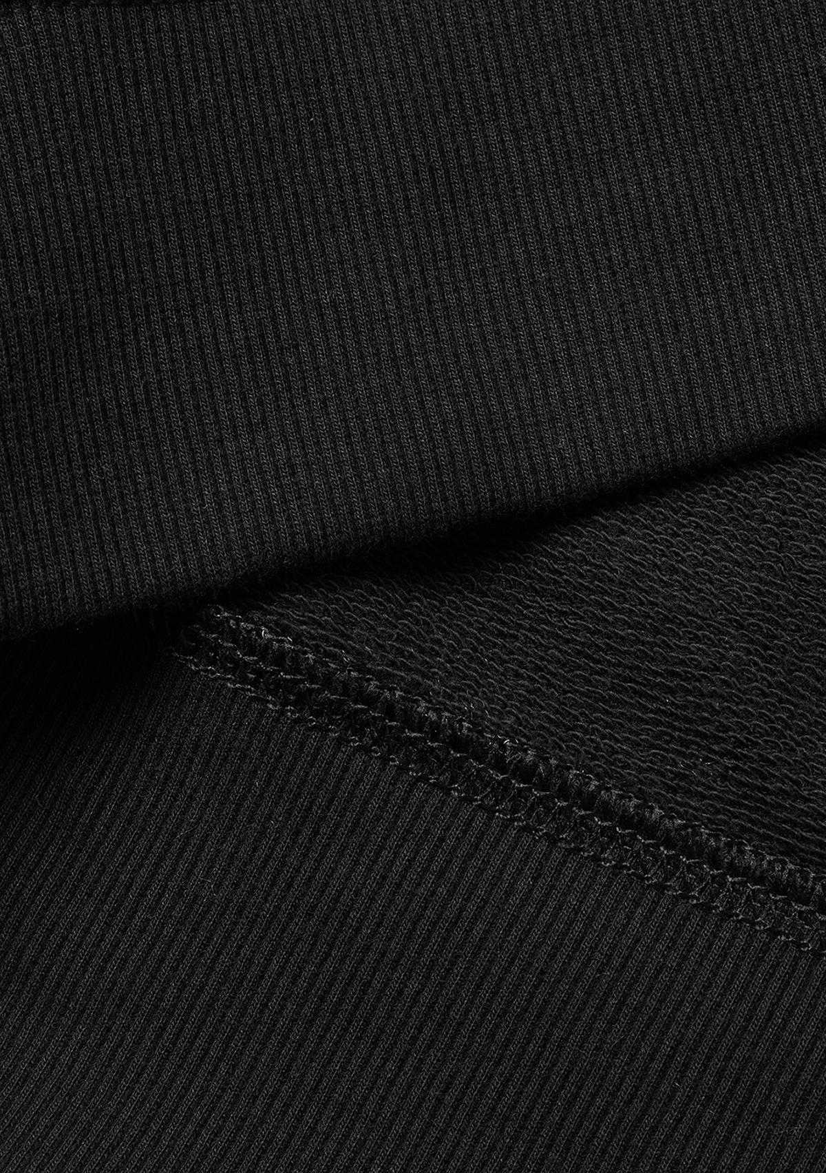 Erkek Siyah Kapüşonlu Fermuarlı Sweatshirt