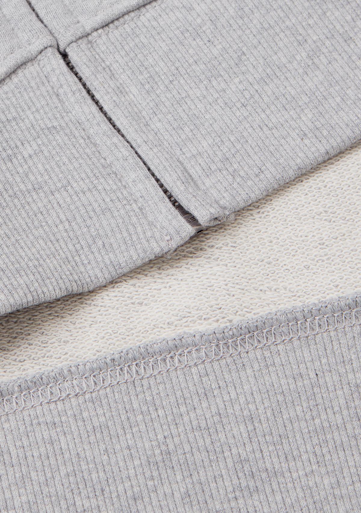 Erkek Gri Melanj Kapüşonlu Fermuarlı Sweatshirt