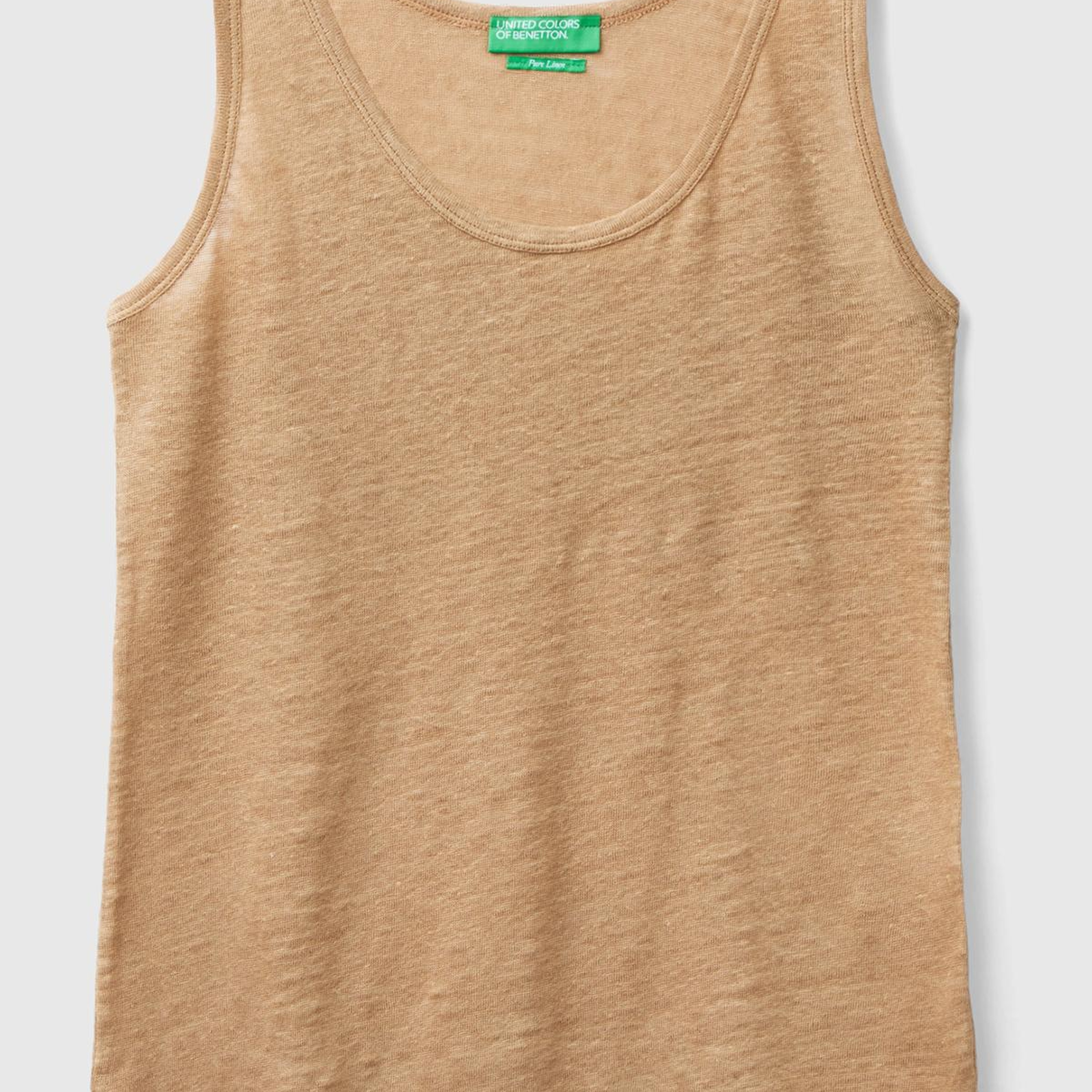 Kadın Taba %100 Keten Rahat Kalıp Kalın Askılı Atlet