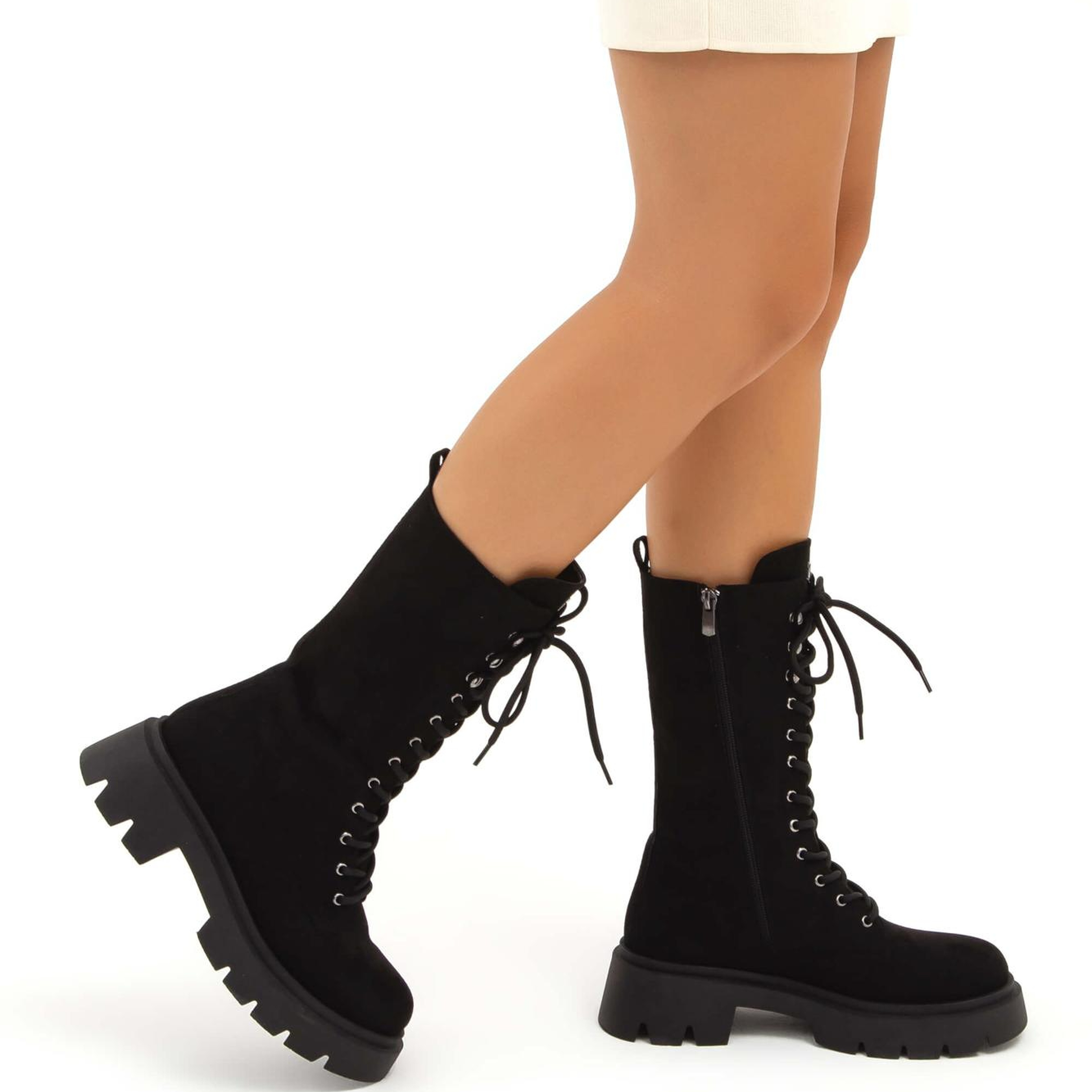 Tamer Tanca Kadın Vegan Siyah Süet POSTAL Bot