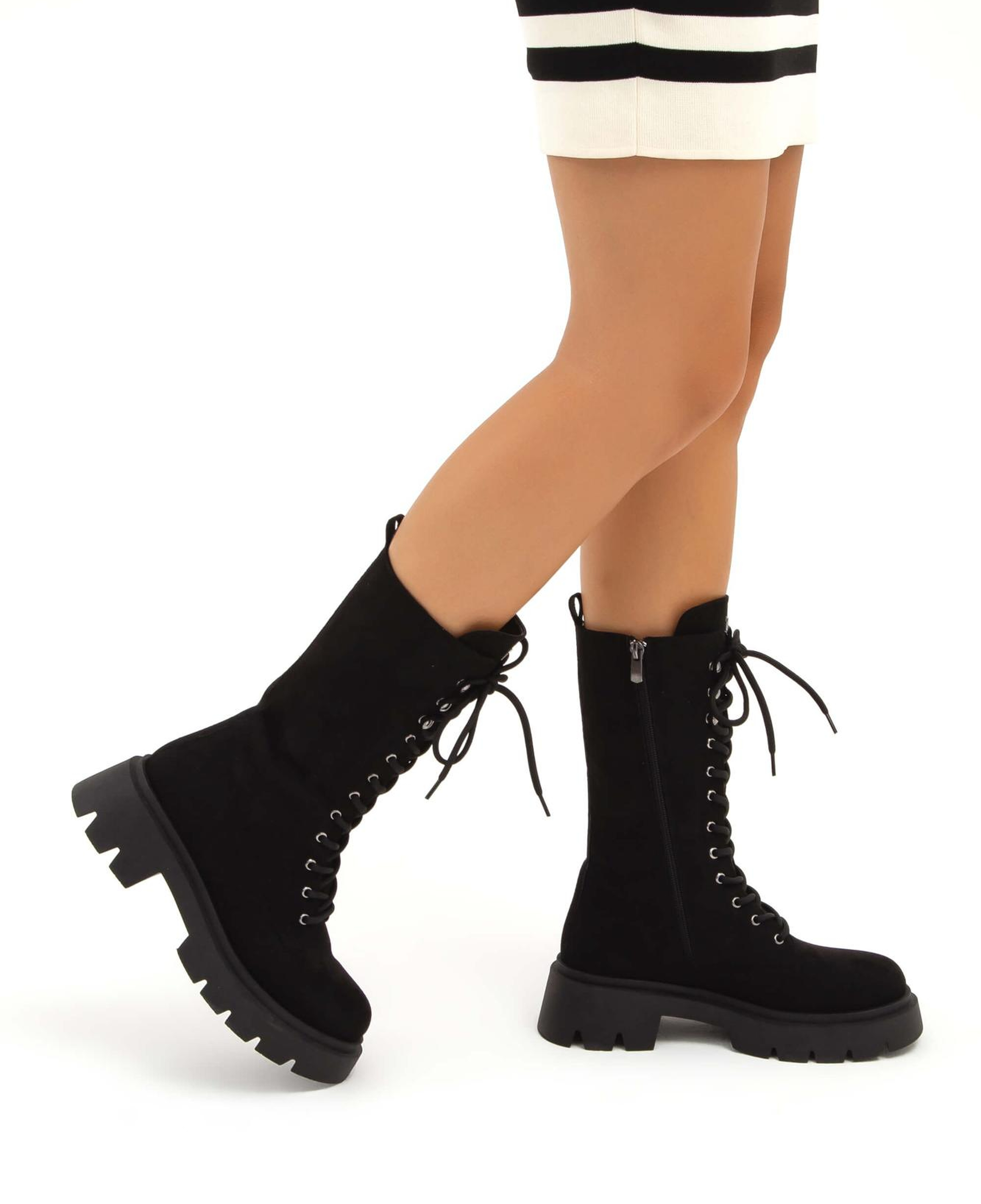 Tamer Tanca Kadın Vegan Siyah Süet POSTAL Bot