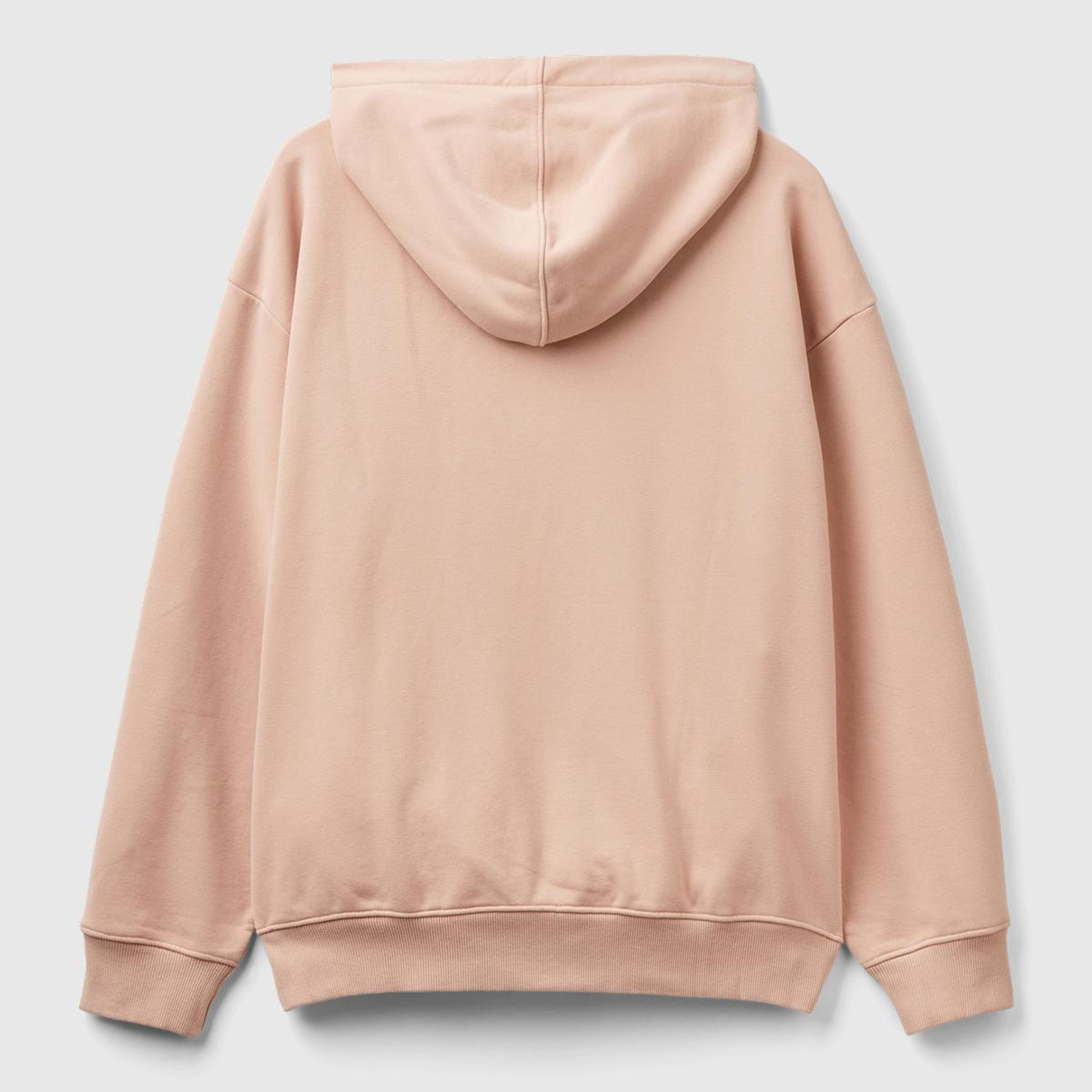 Erkek Pudra Pamuk Karışımlı Önü Logo Baskılı Kapüşonlu Sweatshirt