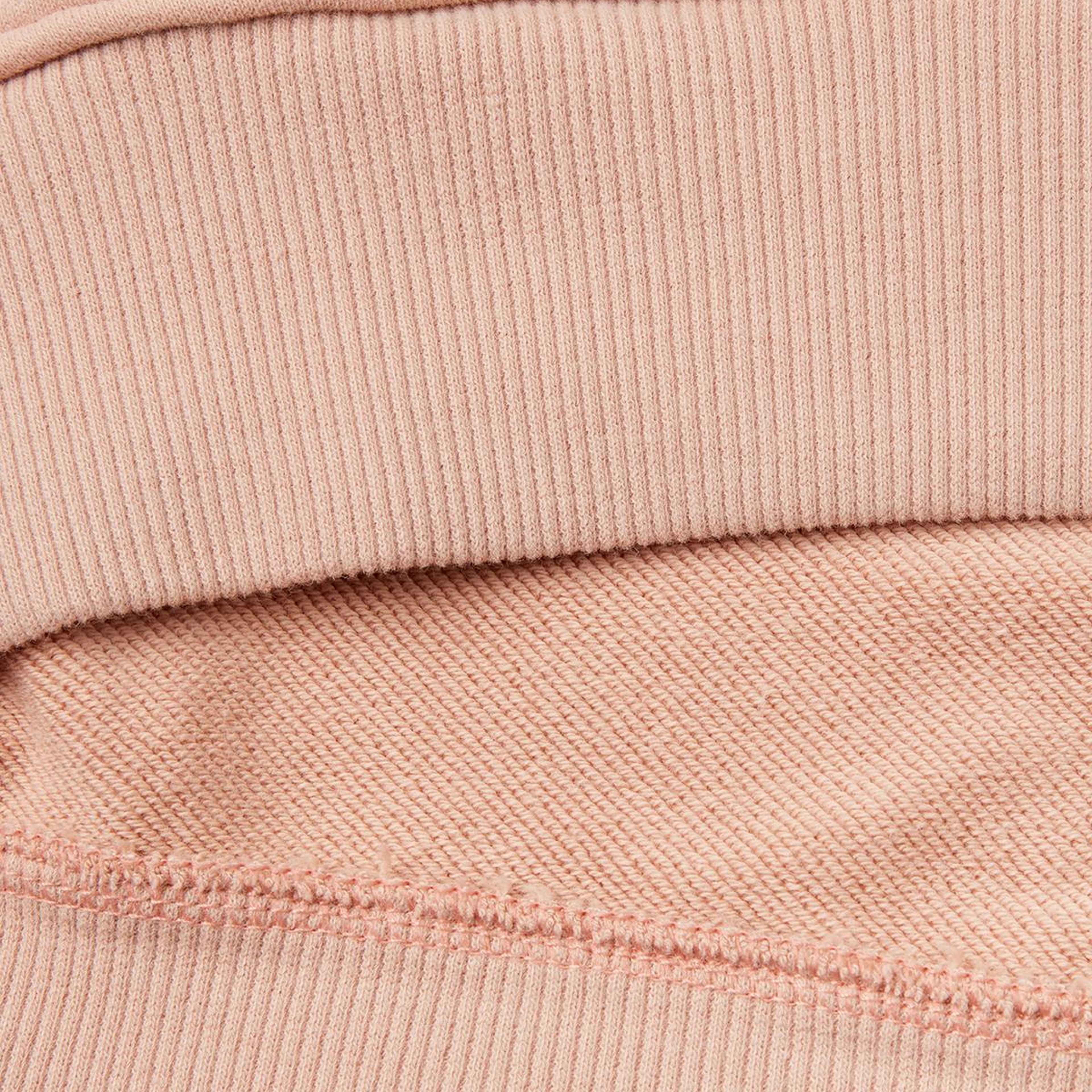 Erkek Pudra Pamuk Karışımlı Önü Logo Baskılı Kapüşonlu Sweatshirt