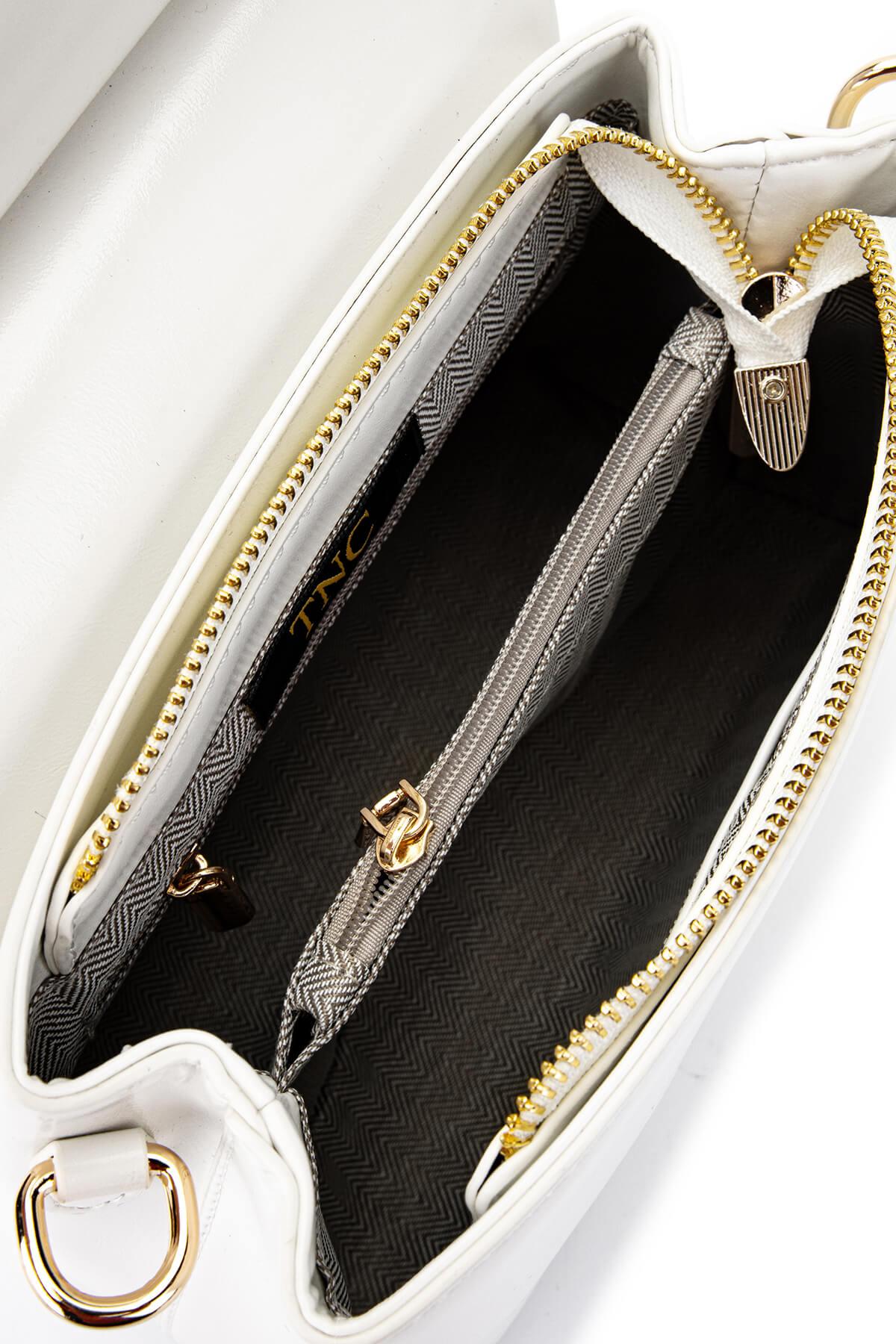 Tamer Tanca Kadın Vegan Beyaz Omuz Çanta