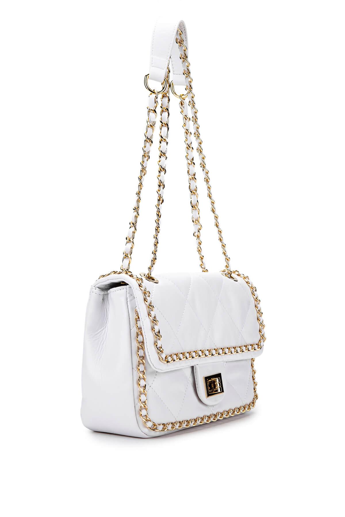 Tamer Tanca Kadın Vegan Beyaz Omuz Çanta