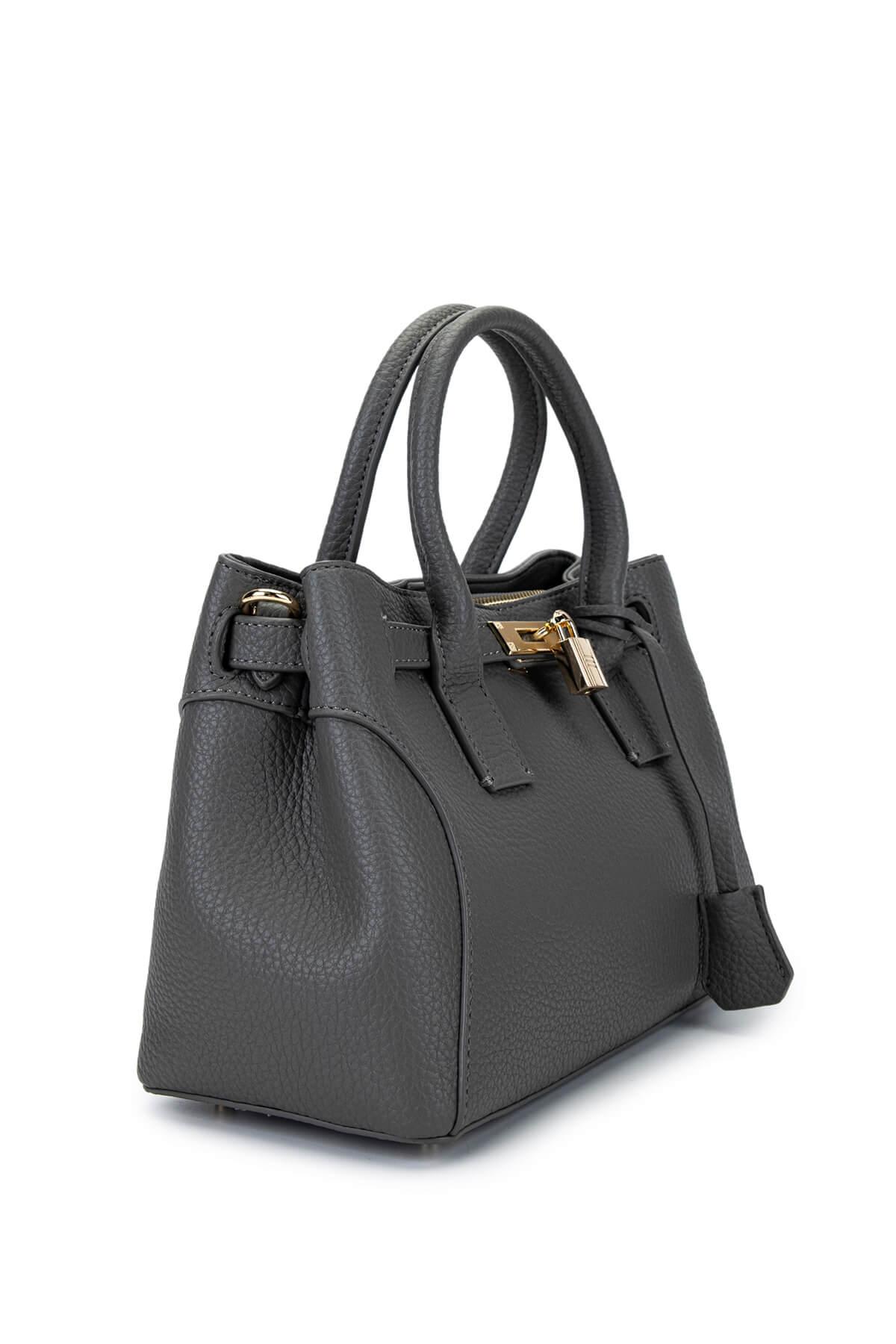 Tamer Tanca Kadın Suni Deri Gri Omuz Çanta