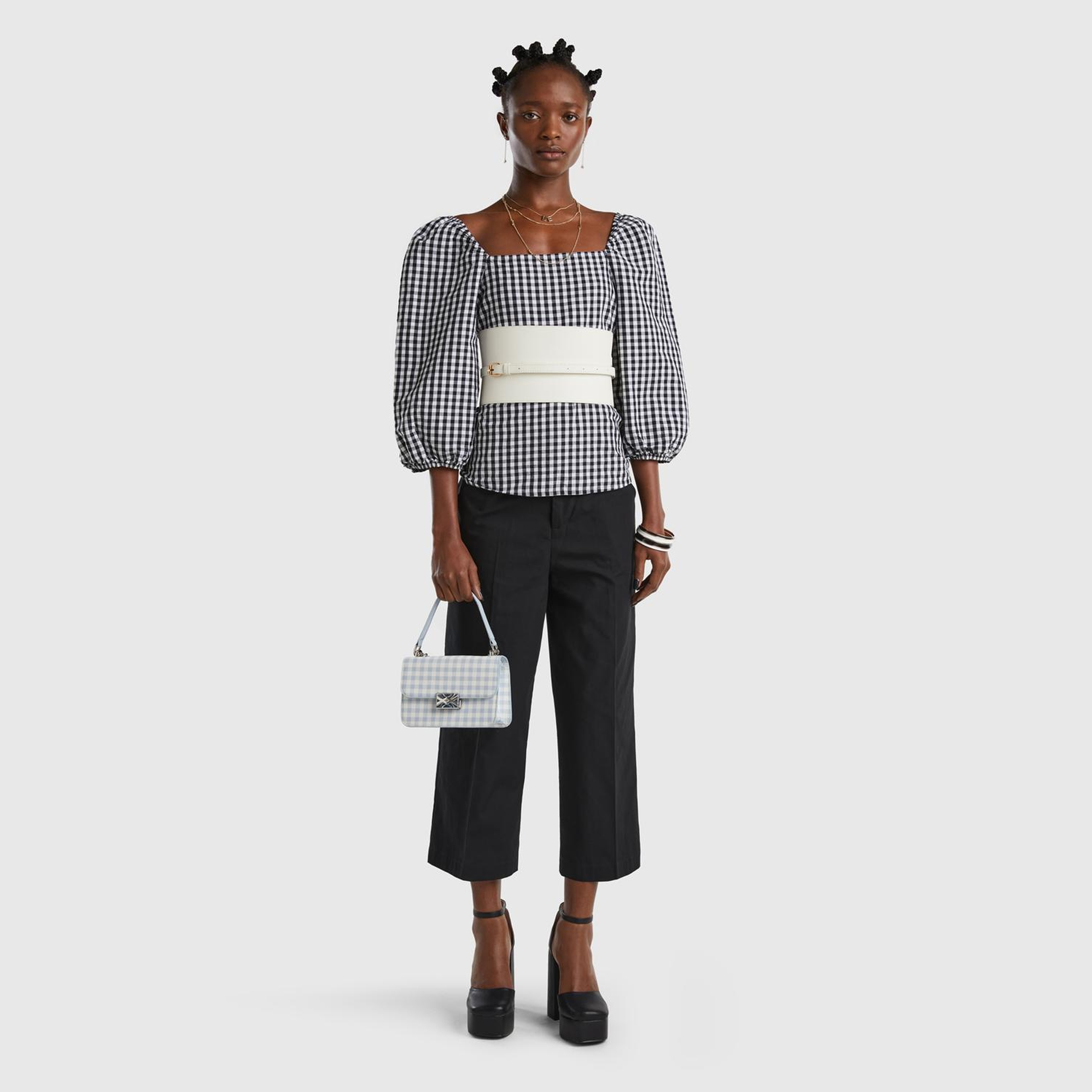 Kadın Siyah %100 Koton Kısa Geniş Paça Pantolon