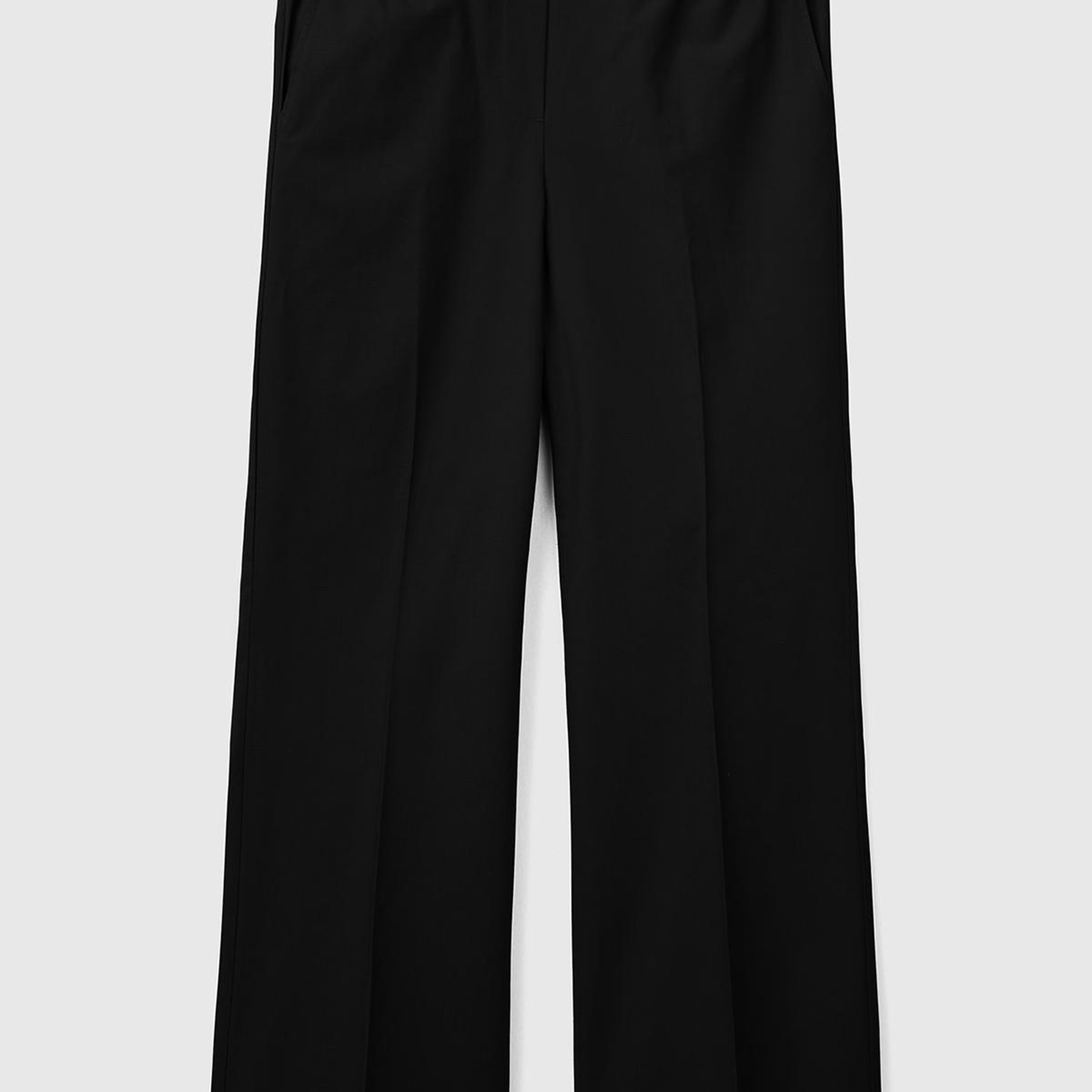 Kadın Siyah %100 Pamuk Beli Büzgülü Geniş Paça Pantolon