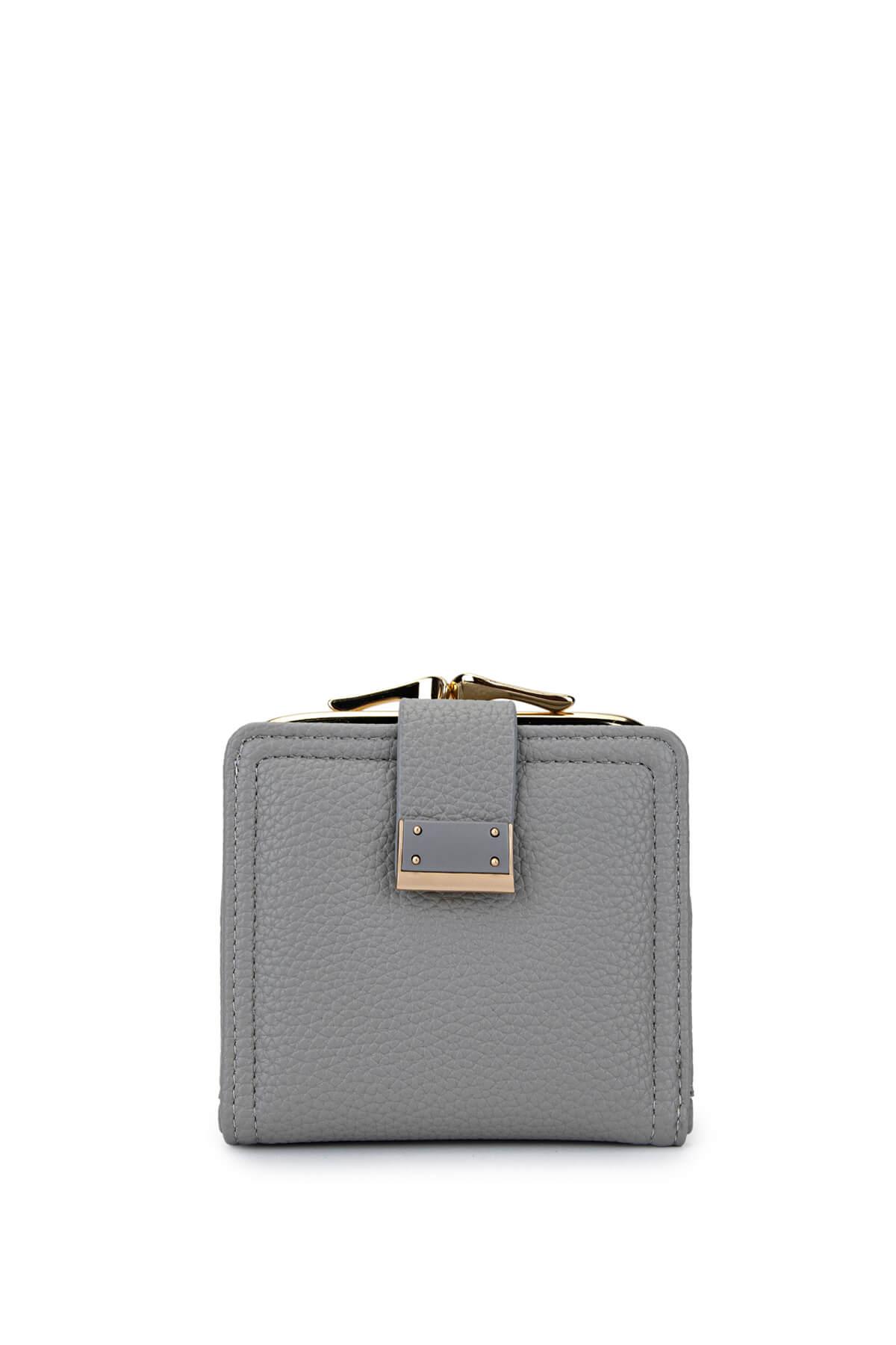 Tamer Tanca Kadın Suni Deri Gri Cüzdan