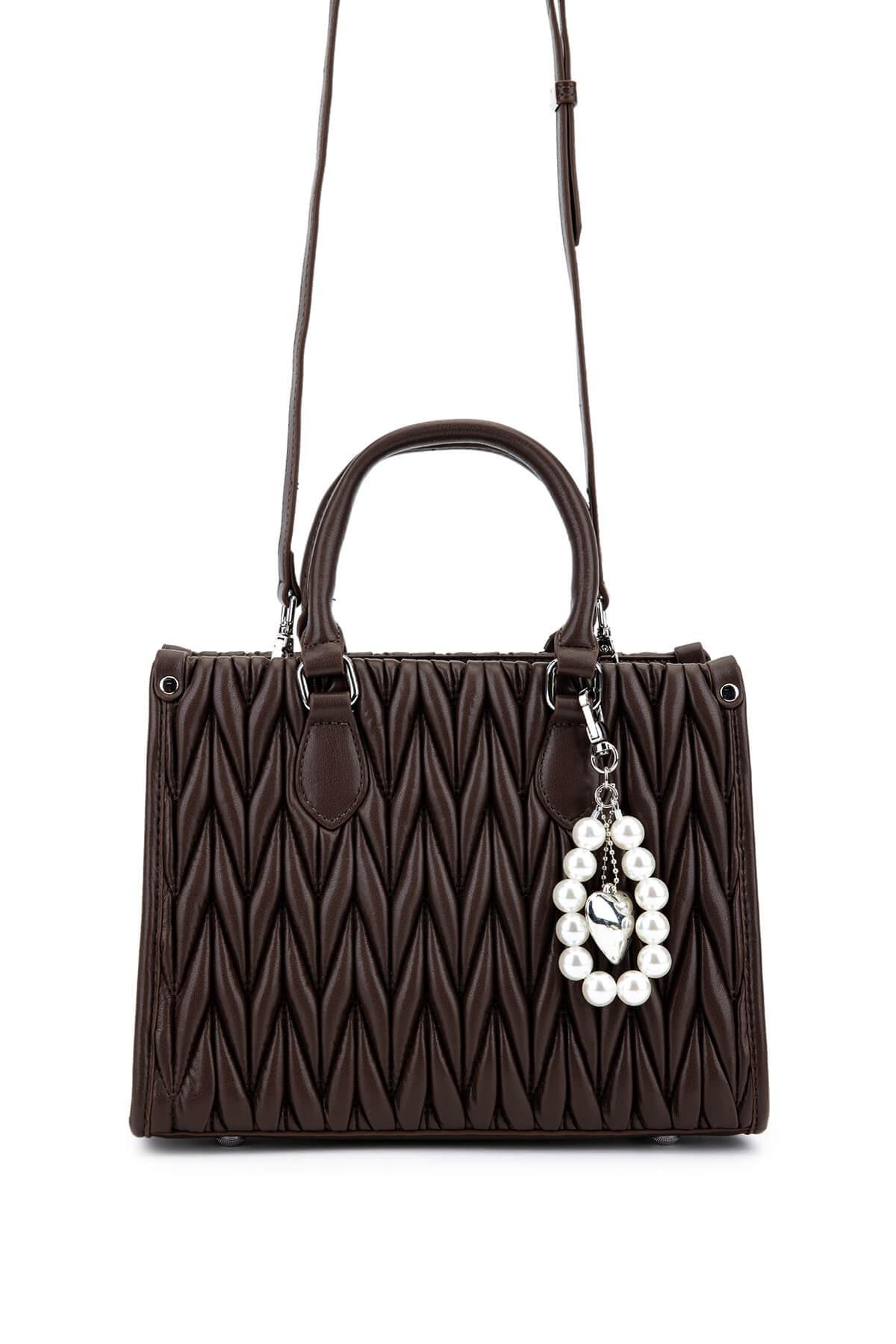 Tamer Tanca Kadın Suni Deri Kahverengi Omuz Çanta