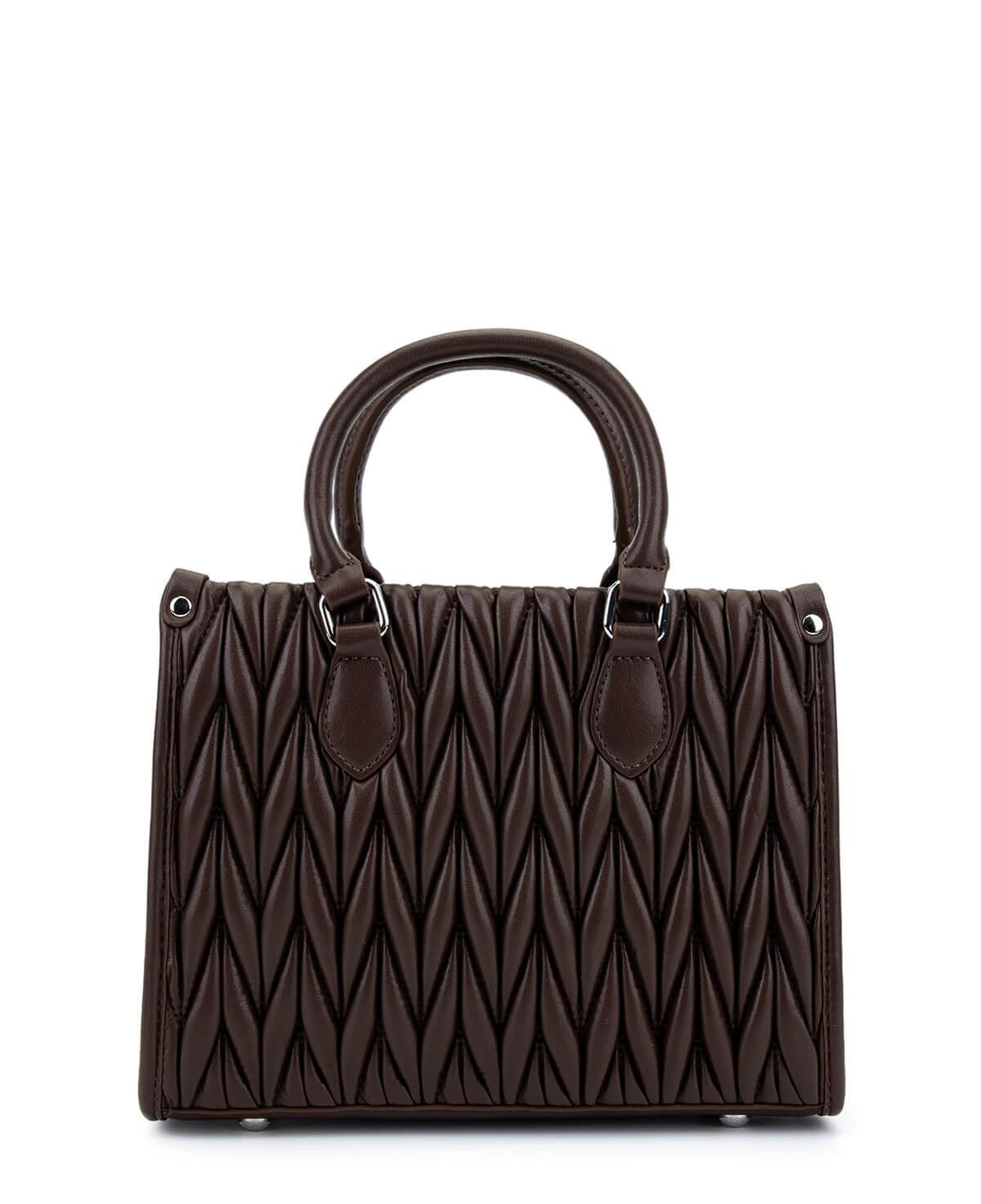 Tamer Tanca Kadın Suni Deri Kahverengi Omuz Çanta