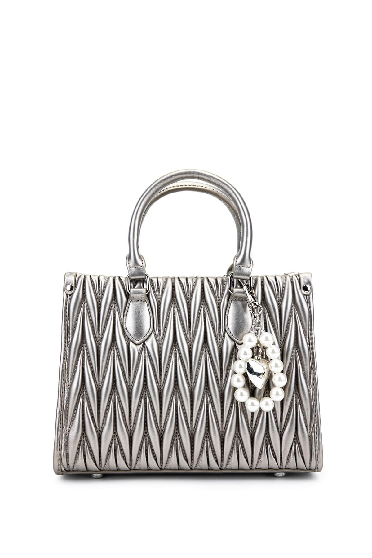 Tamer Tanca Kadın Suni Deri Metalik Omuz Çanta