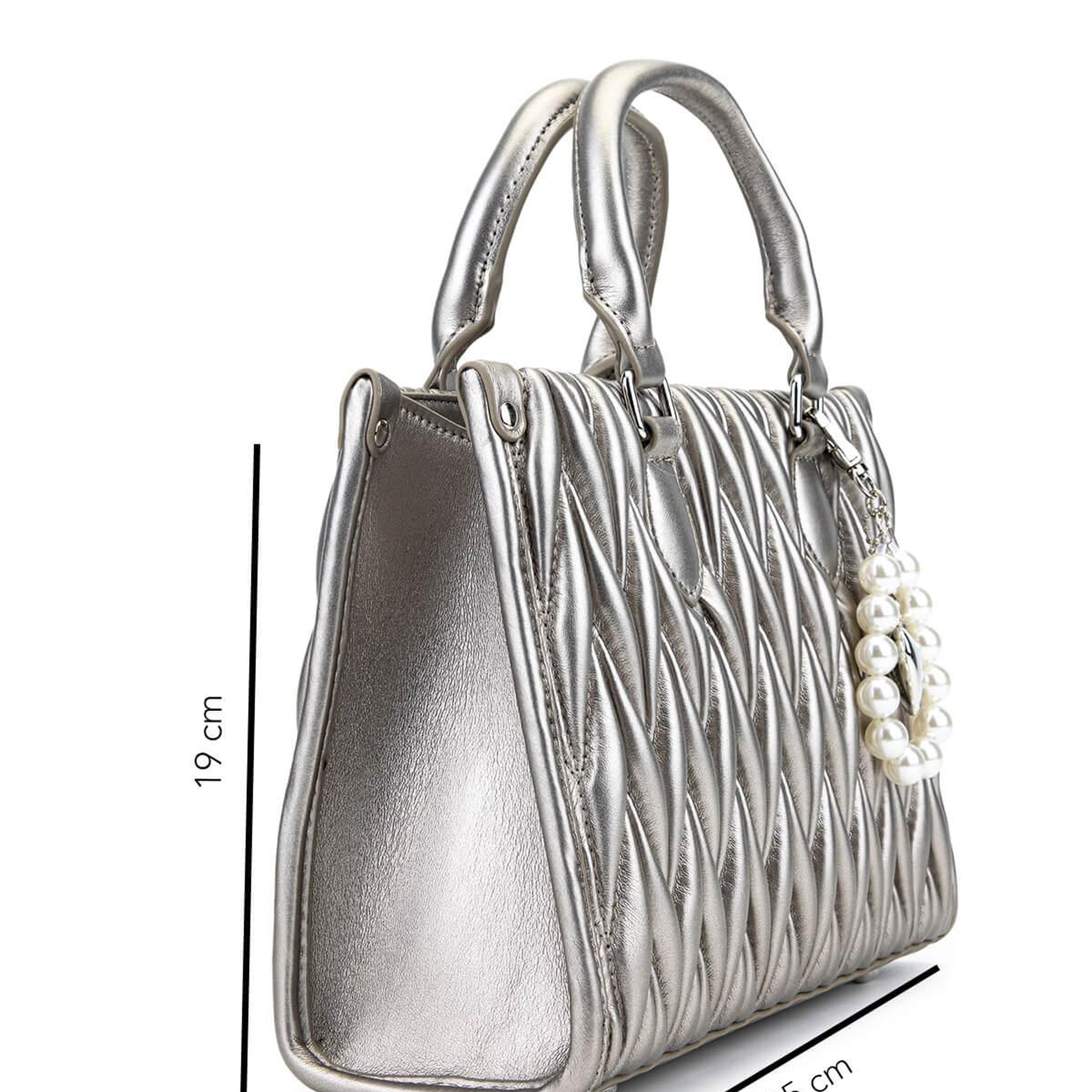 Tamer Tanca Kadın Suni Deri Metalik Omuz Çanta