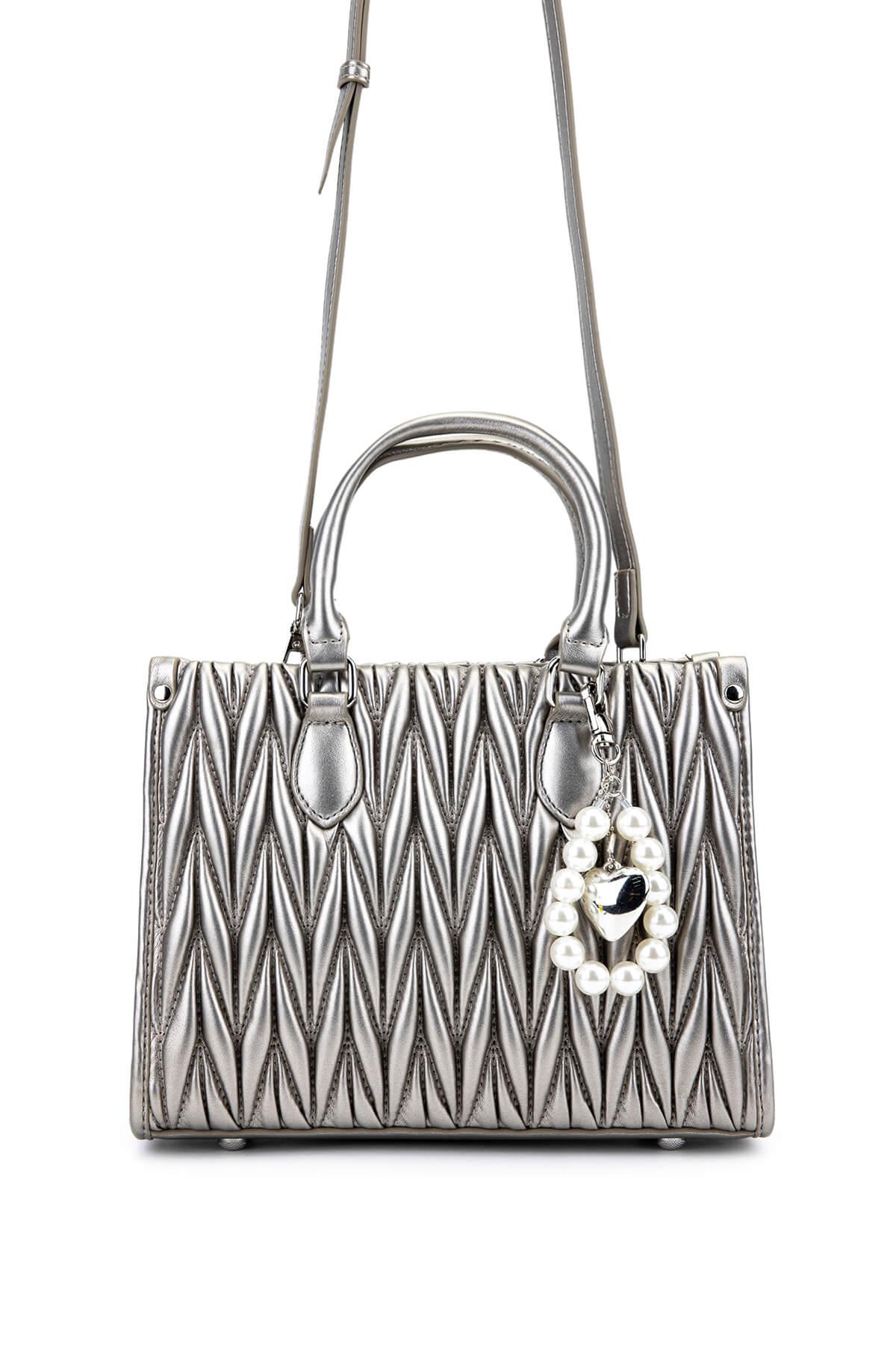 Tamer Tanca Kadın Suni Deri Metalik Omuz Çanta