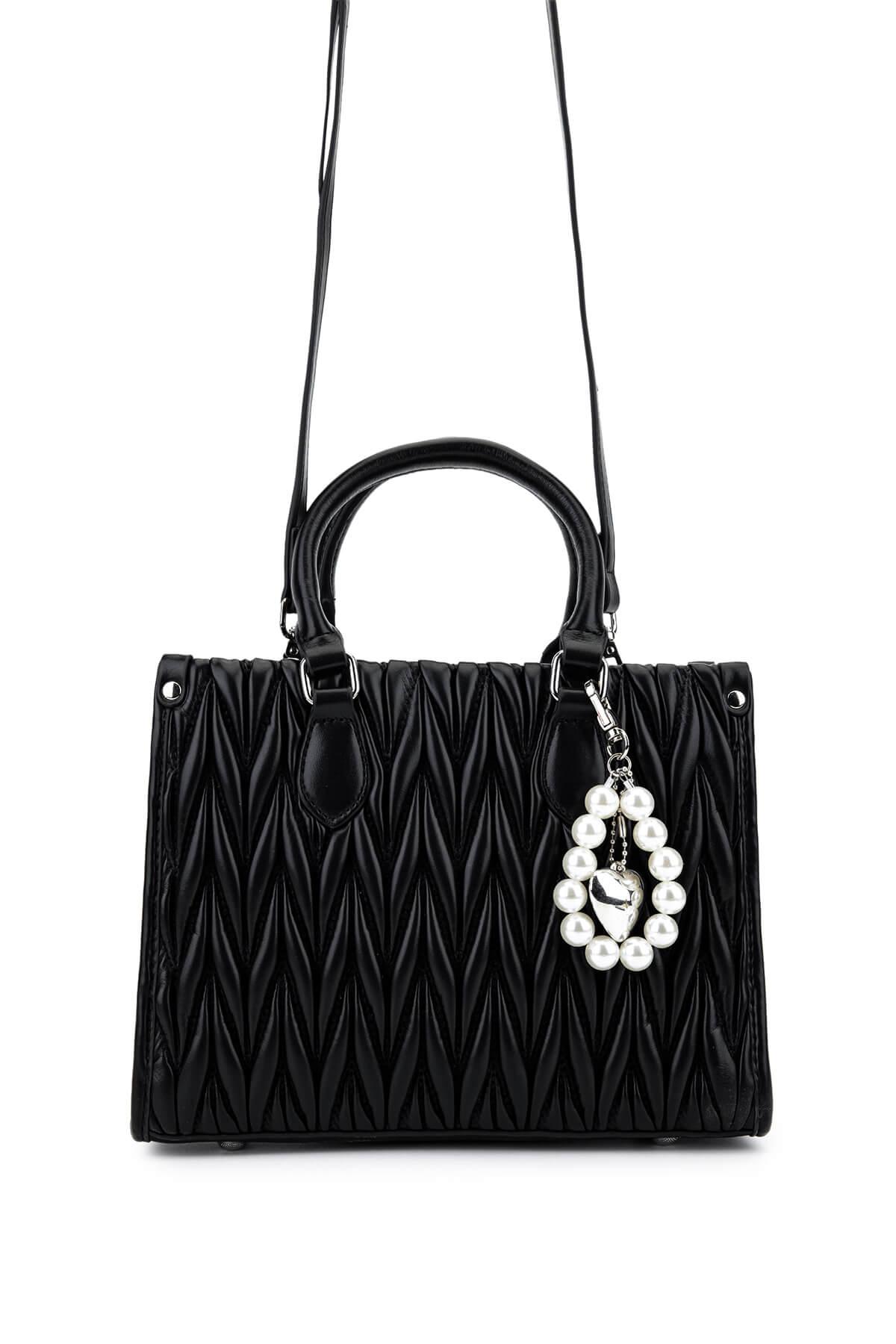 Tamer Tanca Kadın Suni Deri Siyah Omuz Çanta