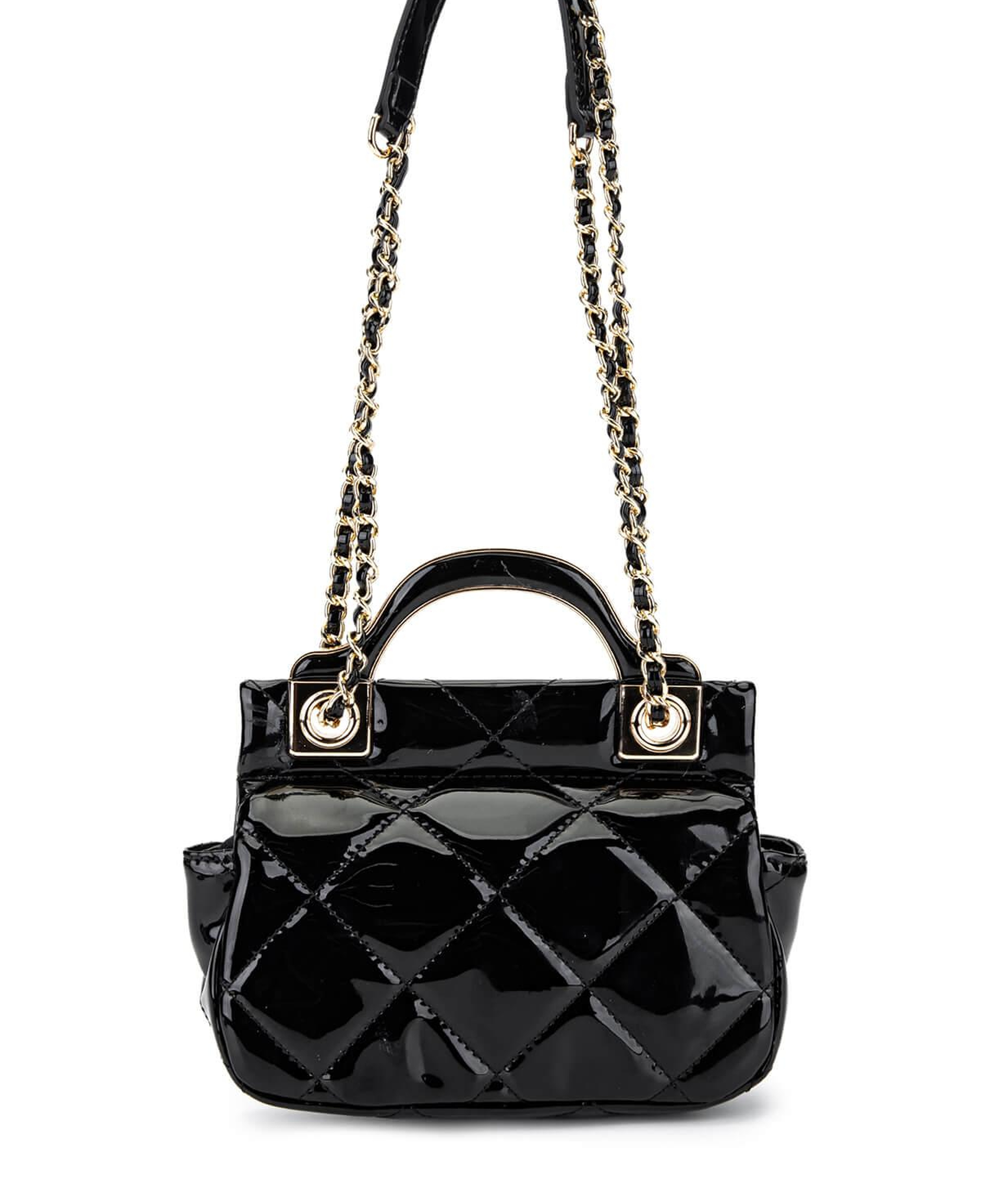 Tamer Tanca Kadın Suni Deri Siyah Rugan Omuz Çanta