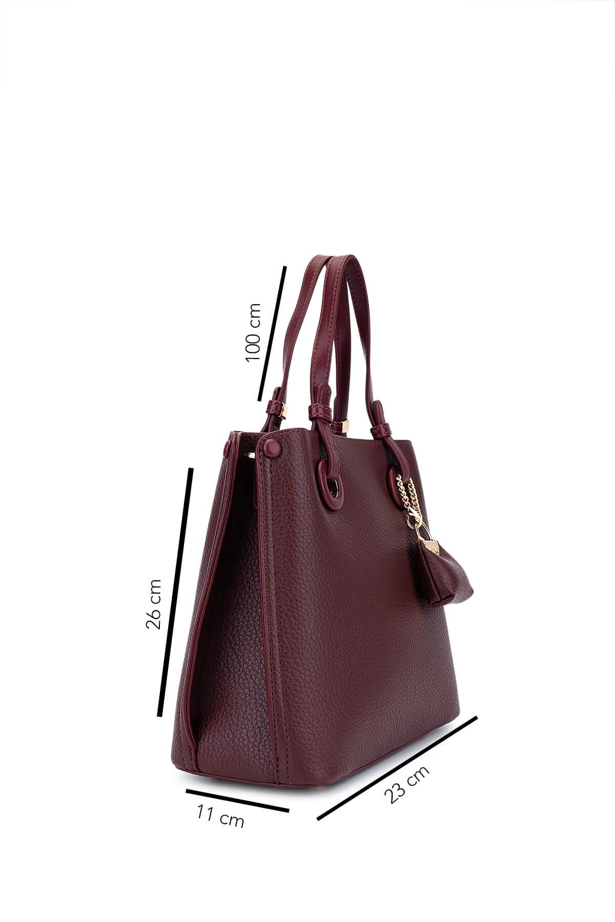 Tamer Tanca Kadın Suni Deri Bordo Omuz Çanta