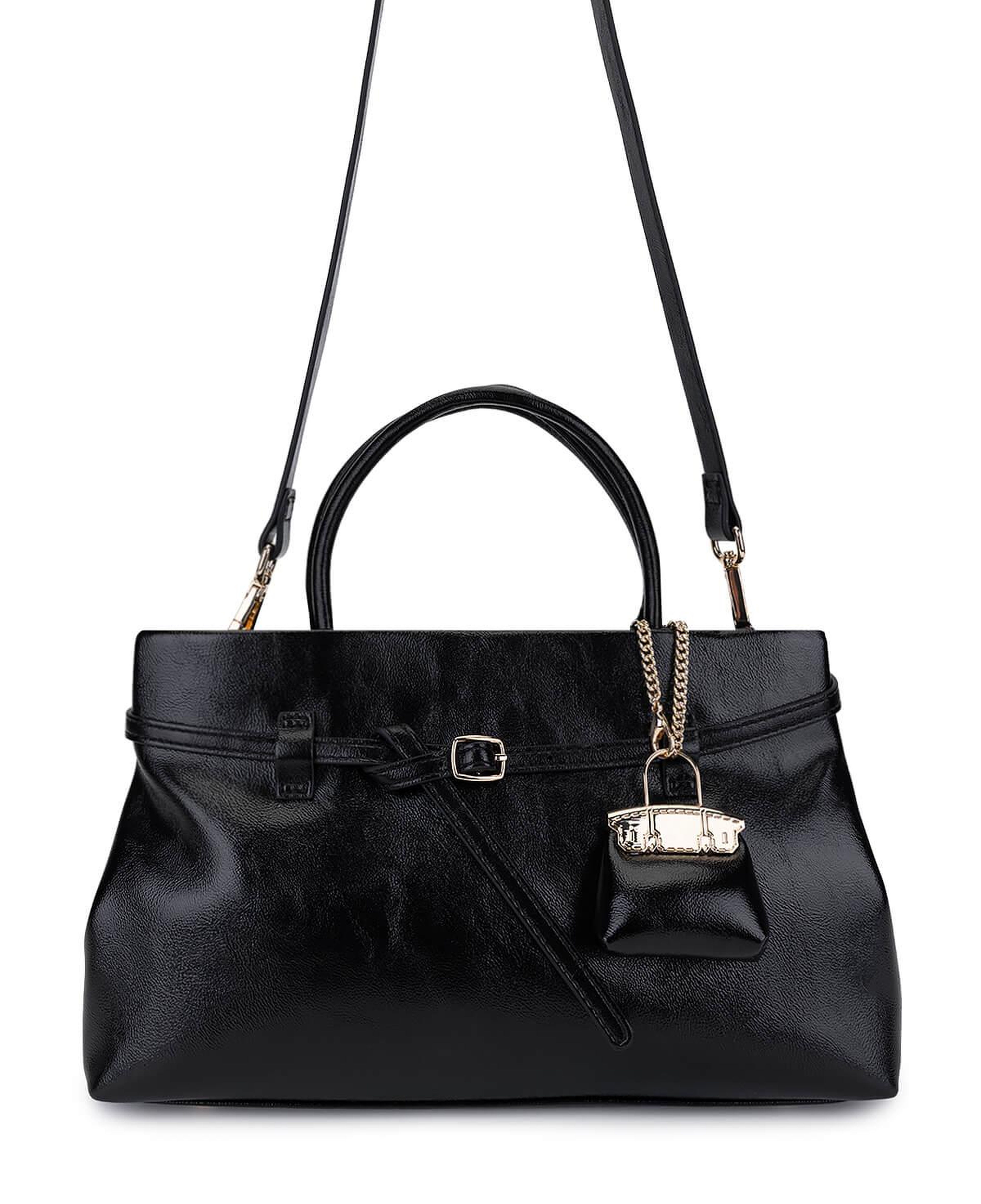 Tamer Tanca Kadın Suni Deri Siyah Omuz Çanta