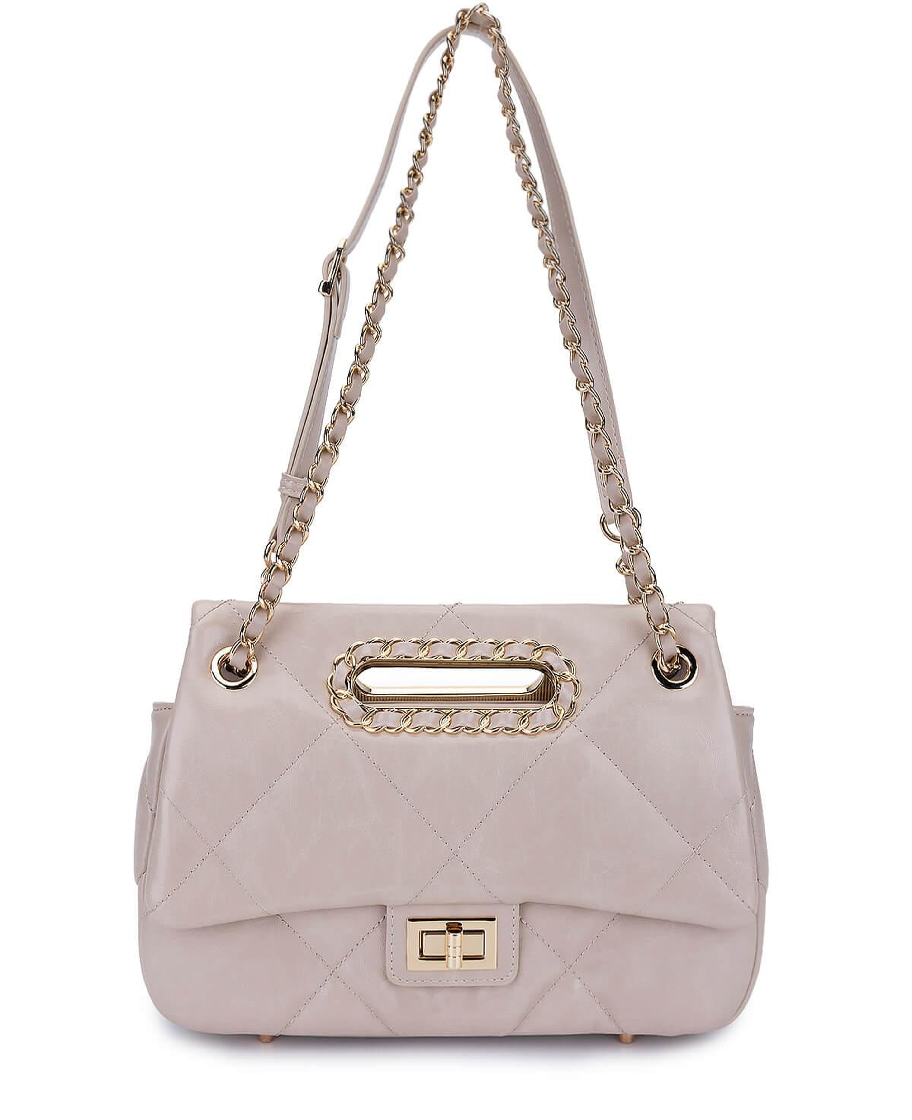 Tamer Tanca Kadın Suni Deri Bej Omuz Çanta