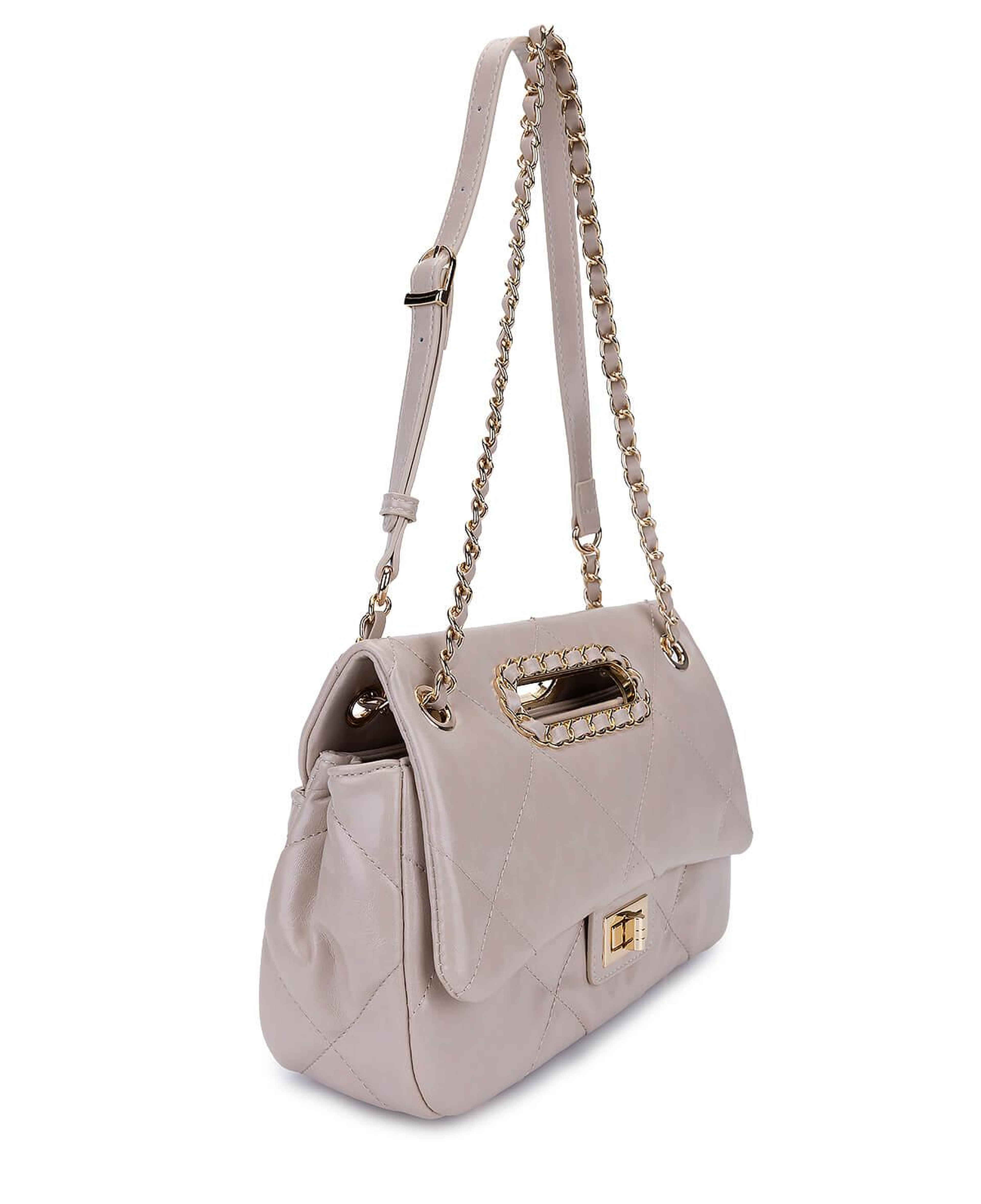 Tamer Tanca Kadın Suni Deri Bej Omuz Çanta