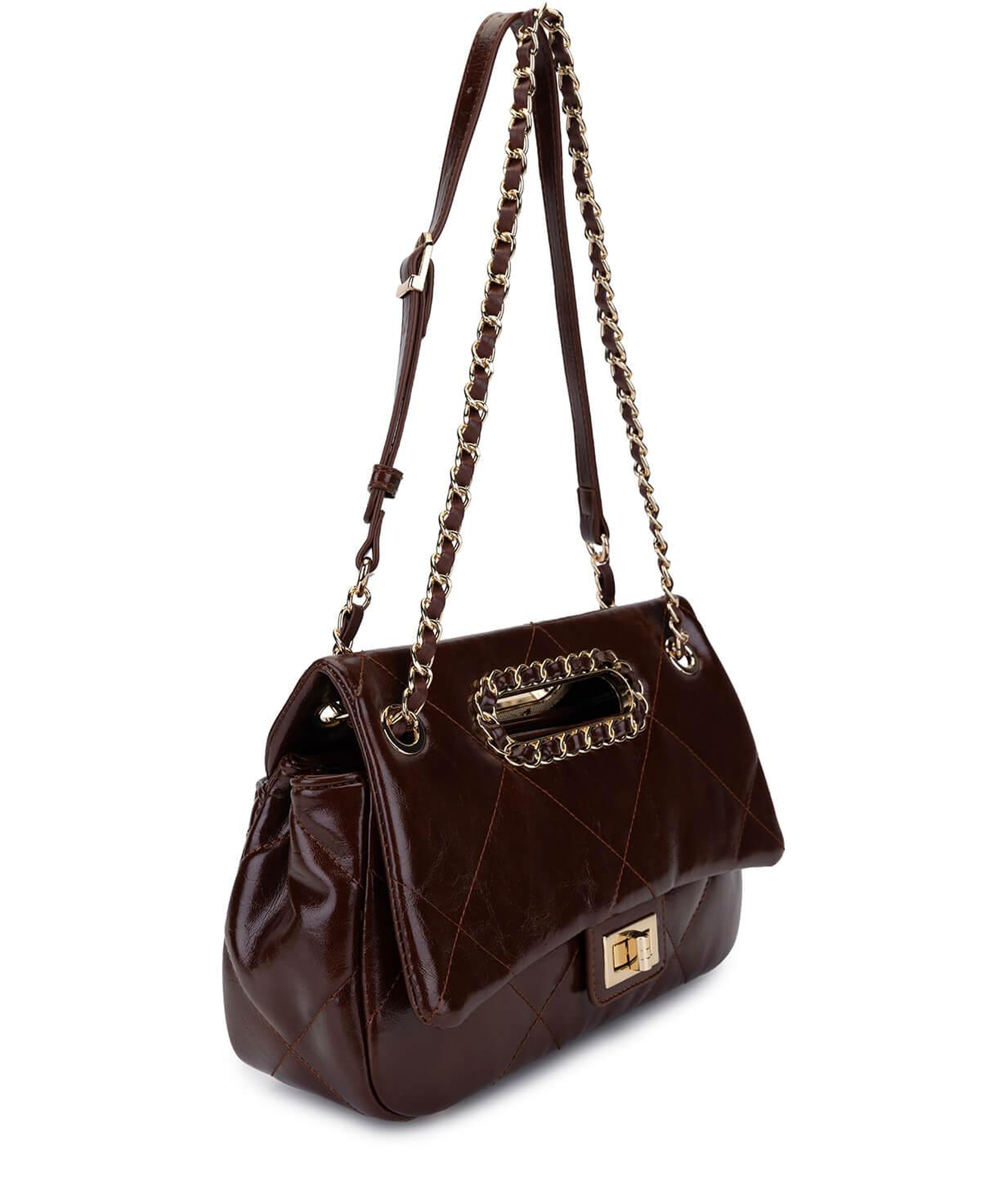 Tamer Tanca Kadın Suni Deri Kahverengi Omuz Çanta