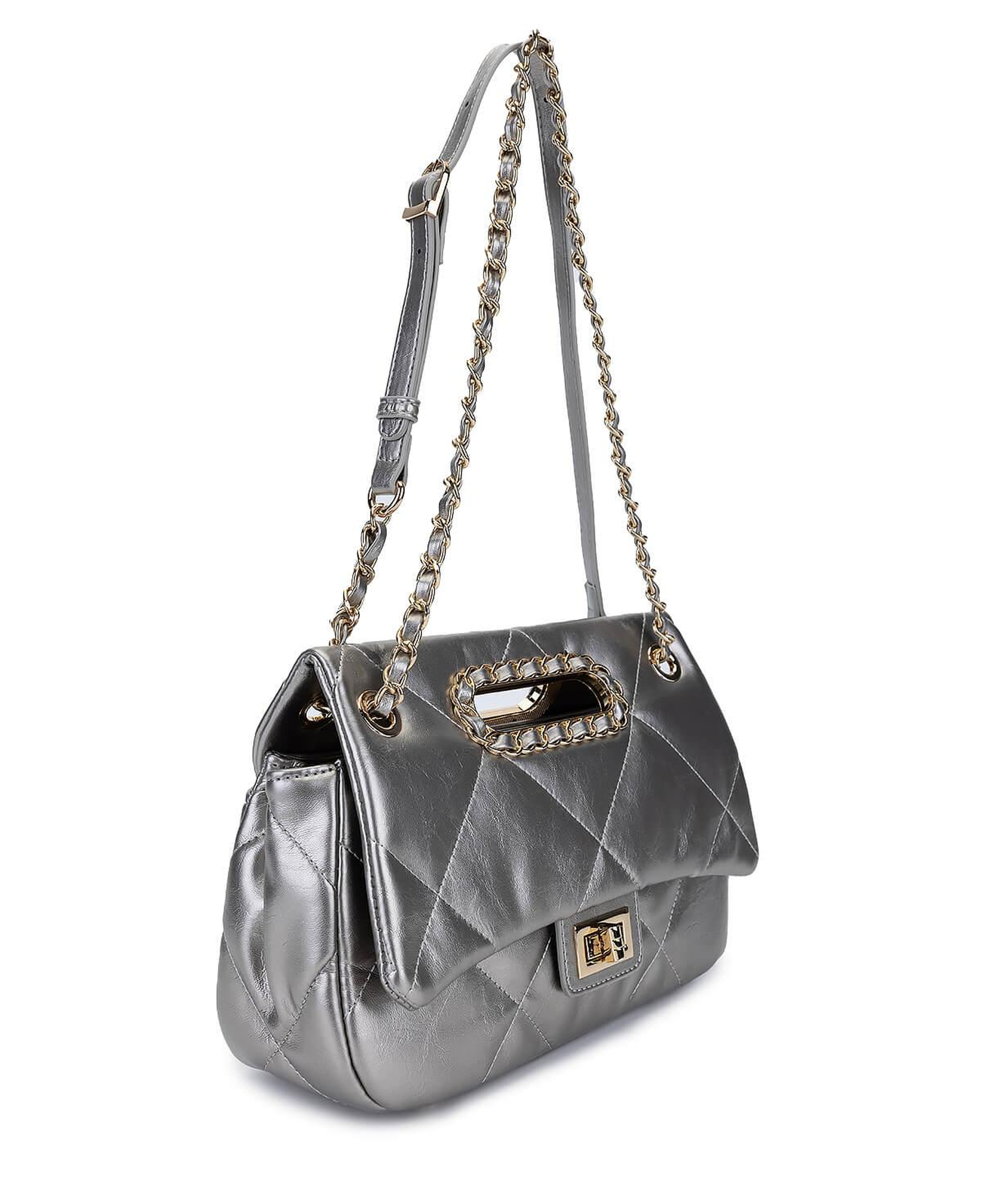 Tamer Tanca Kadın Suni Deri Metalik Omuz Çanta