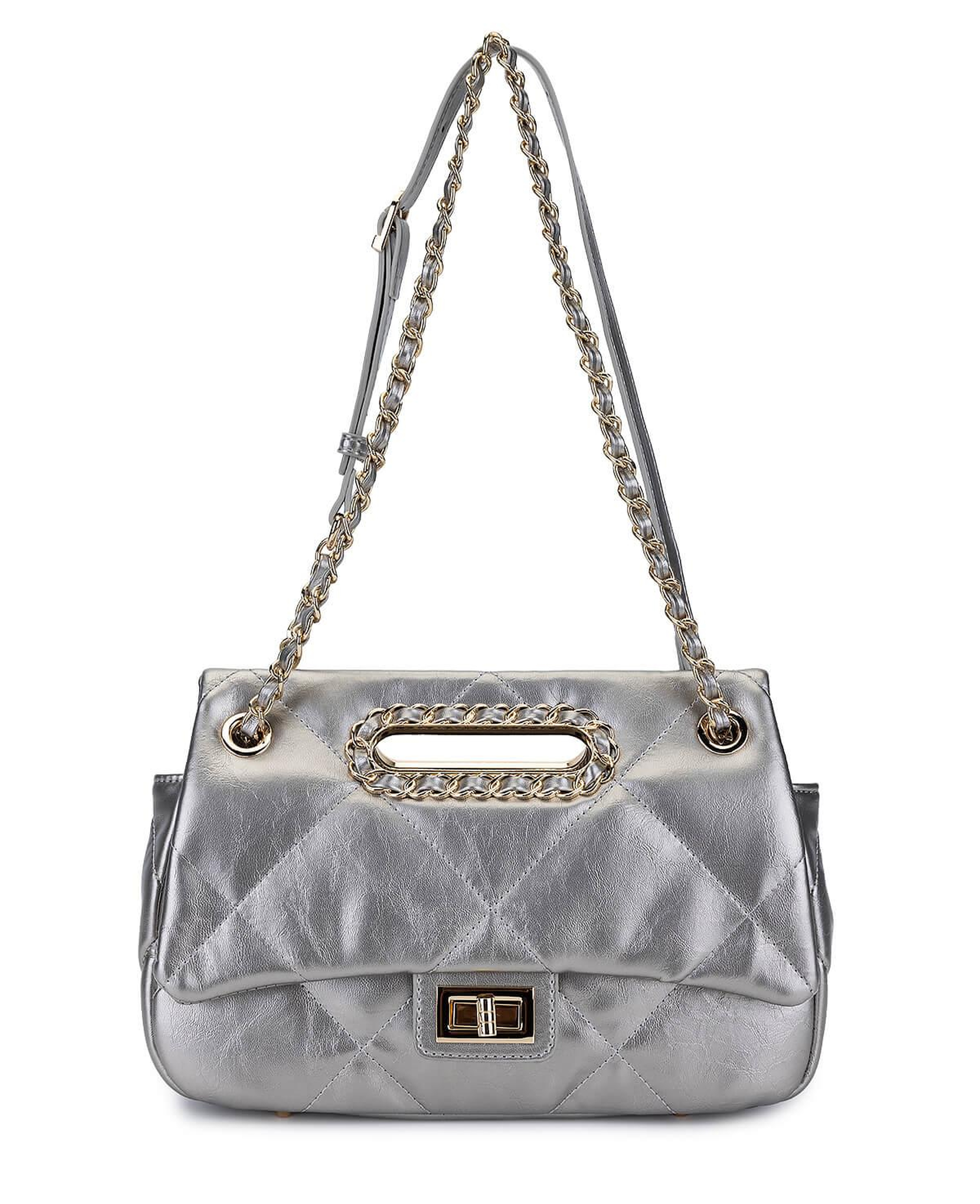 Tamer Tanca Kadın Suni Deri Metalik Omuz Çanta