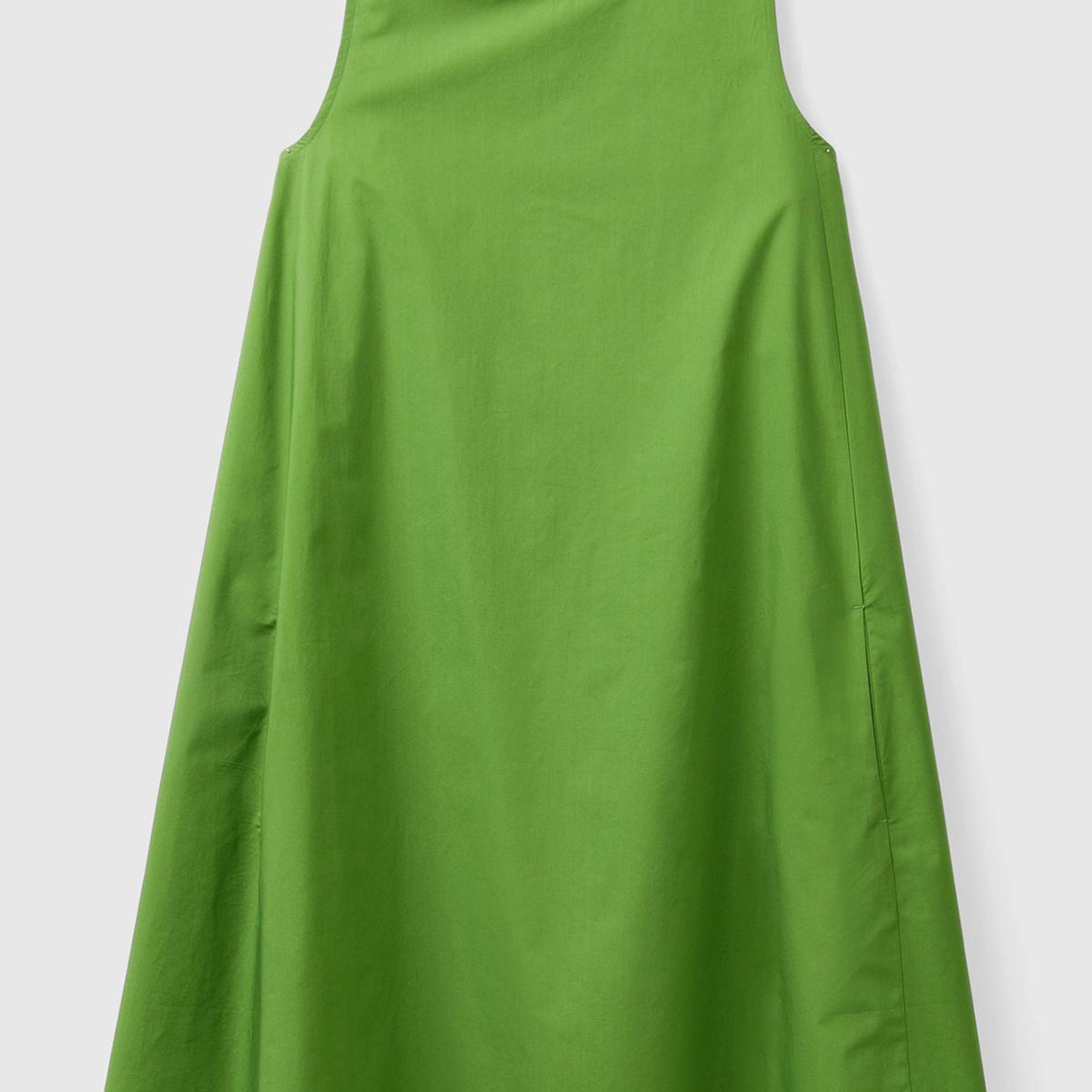 Kadın Soluk Yeşil %100 Koton Kolsuz Midi Boy Elbise