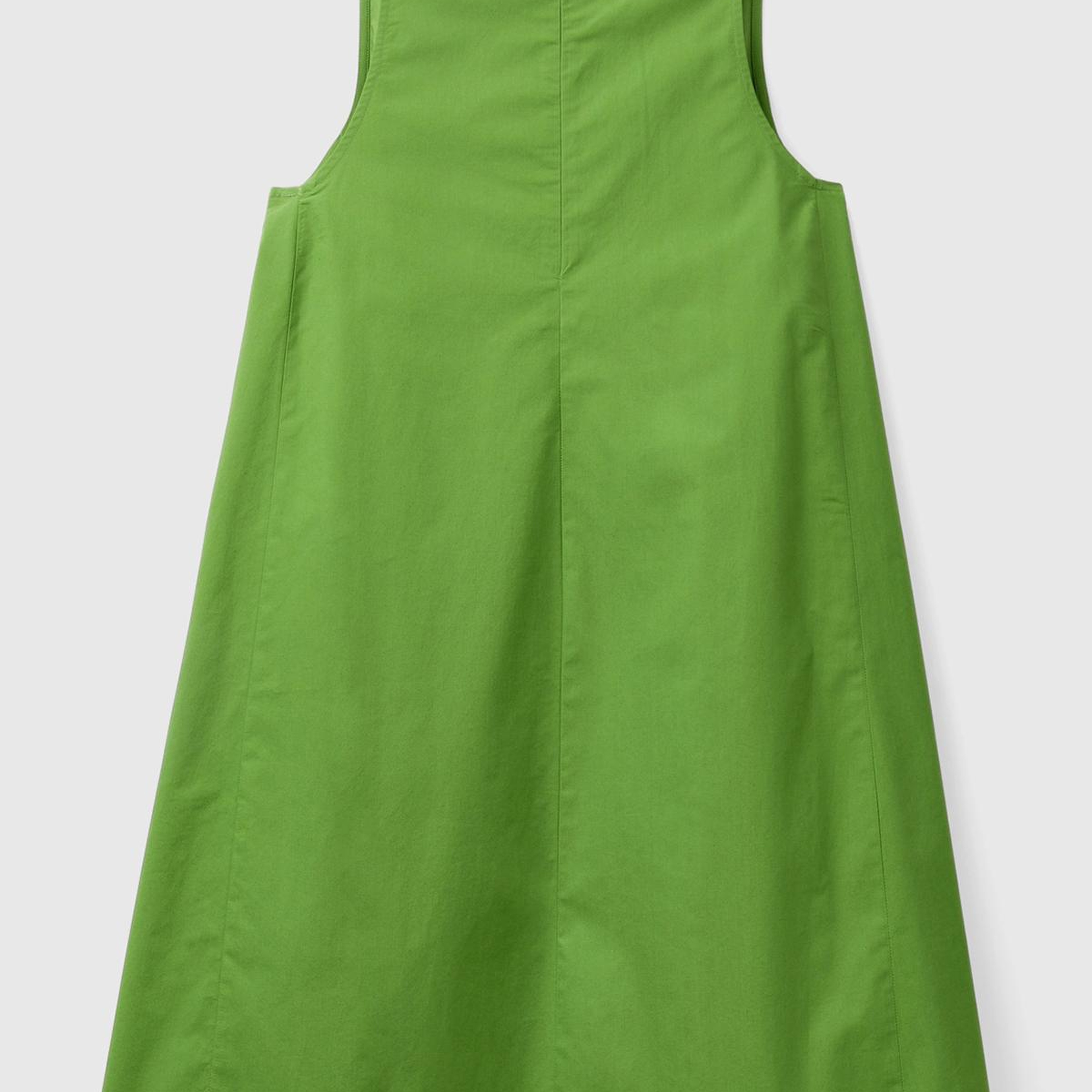 Kadın Soluk Yeşil %100 Koton Kolsuz Midi Boy Elbise