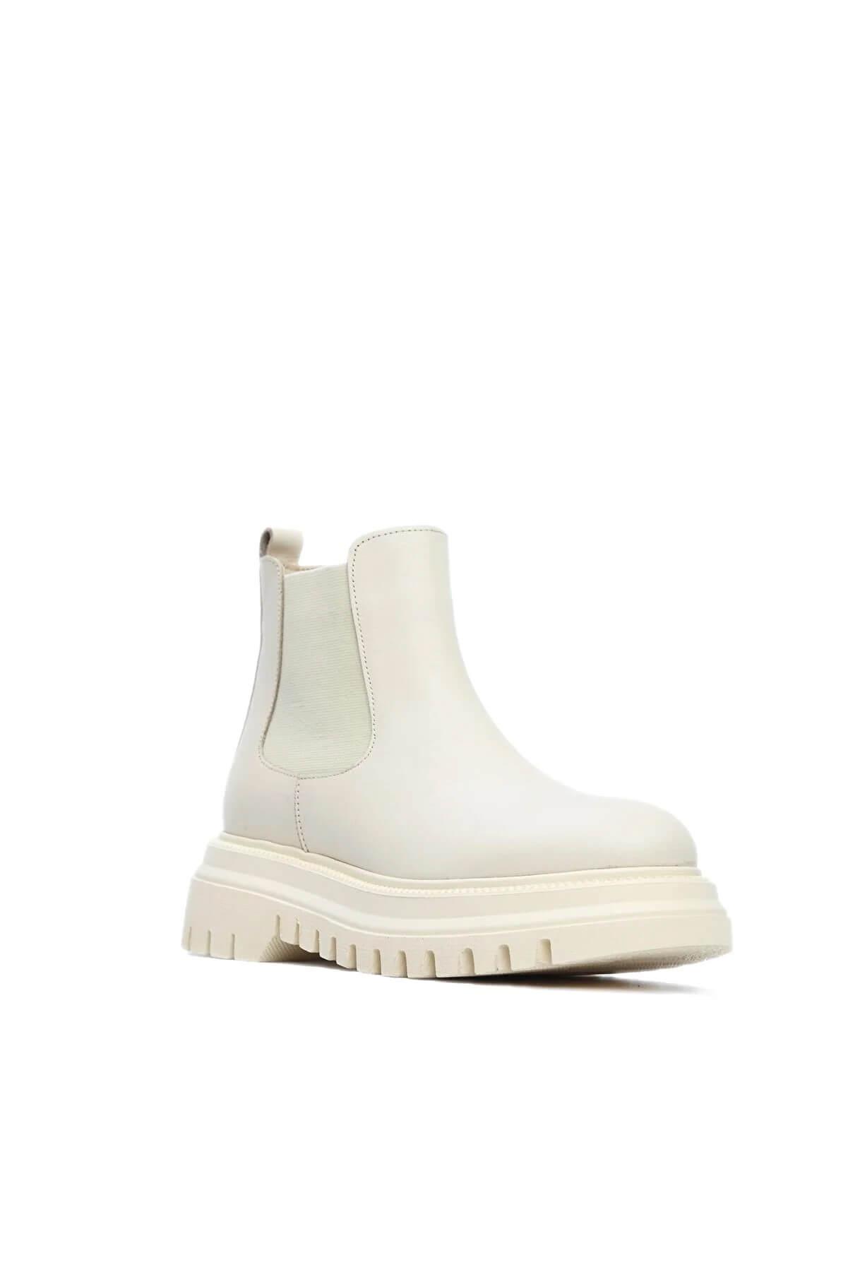 Tamer Tanca Kadın Hakiki Deri Bej Günlük Bot