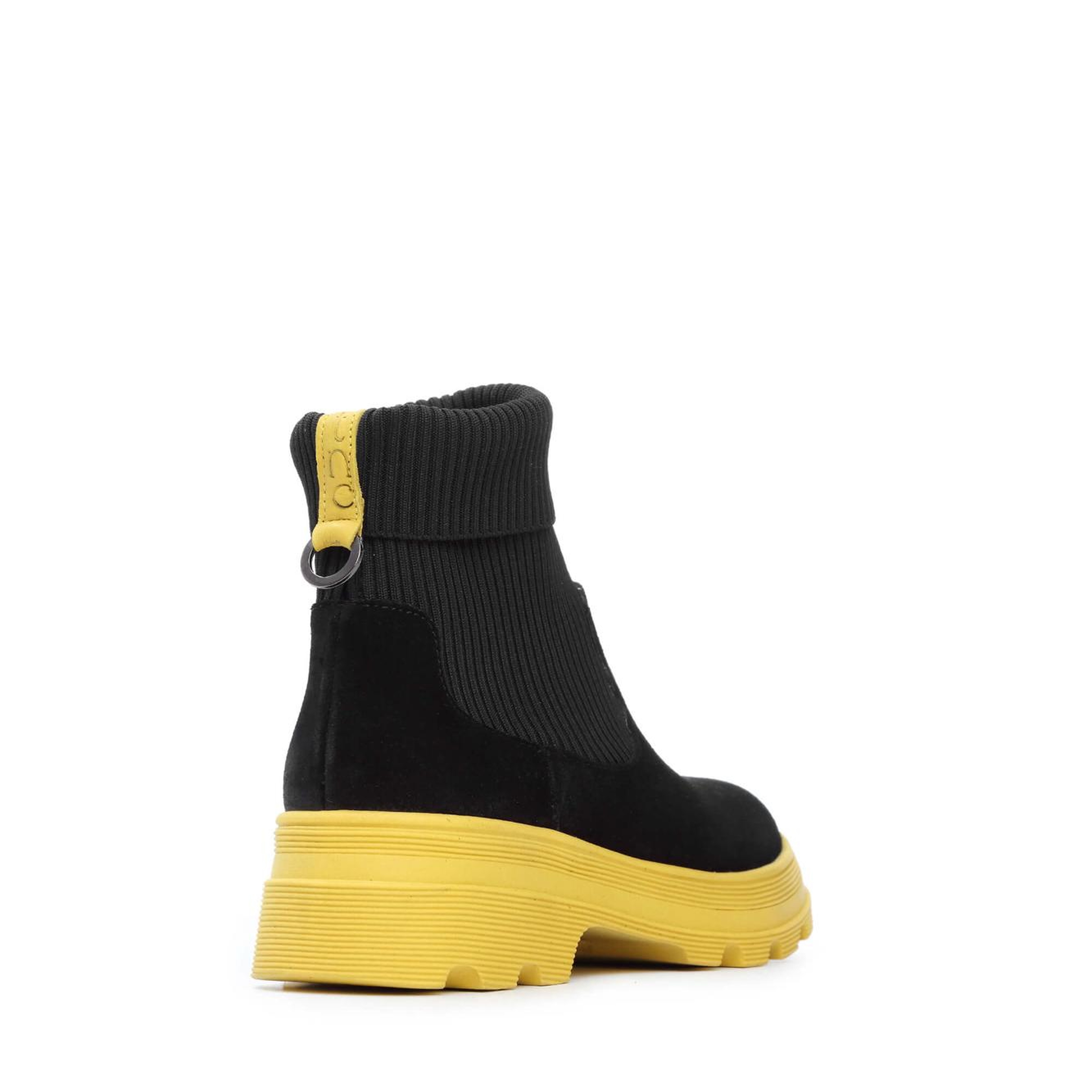 Tamer Tanca Kadın Hakiki Deri Siyah Süet/Sarı Bot