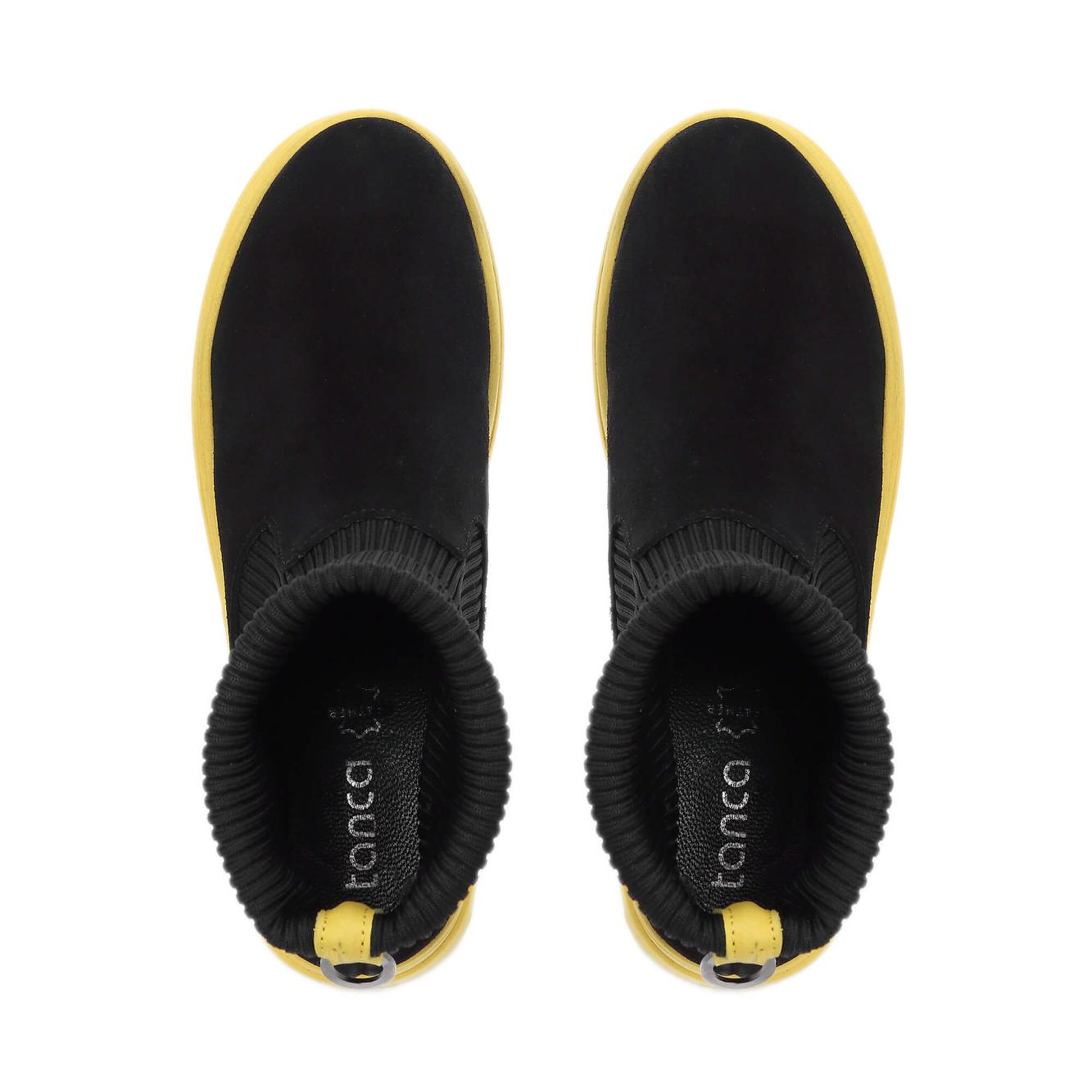 Tamer Tanca Kadın Hakiki Deri Siyah Süet/Sarı Bot