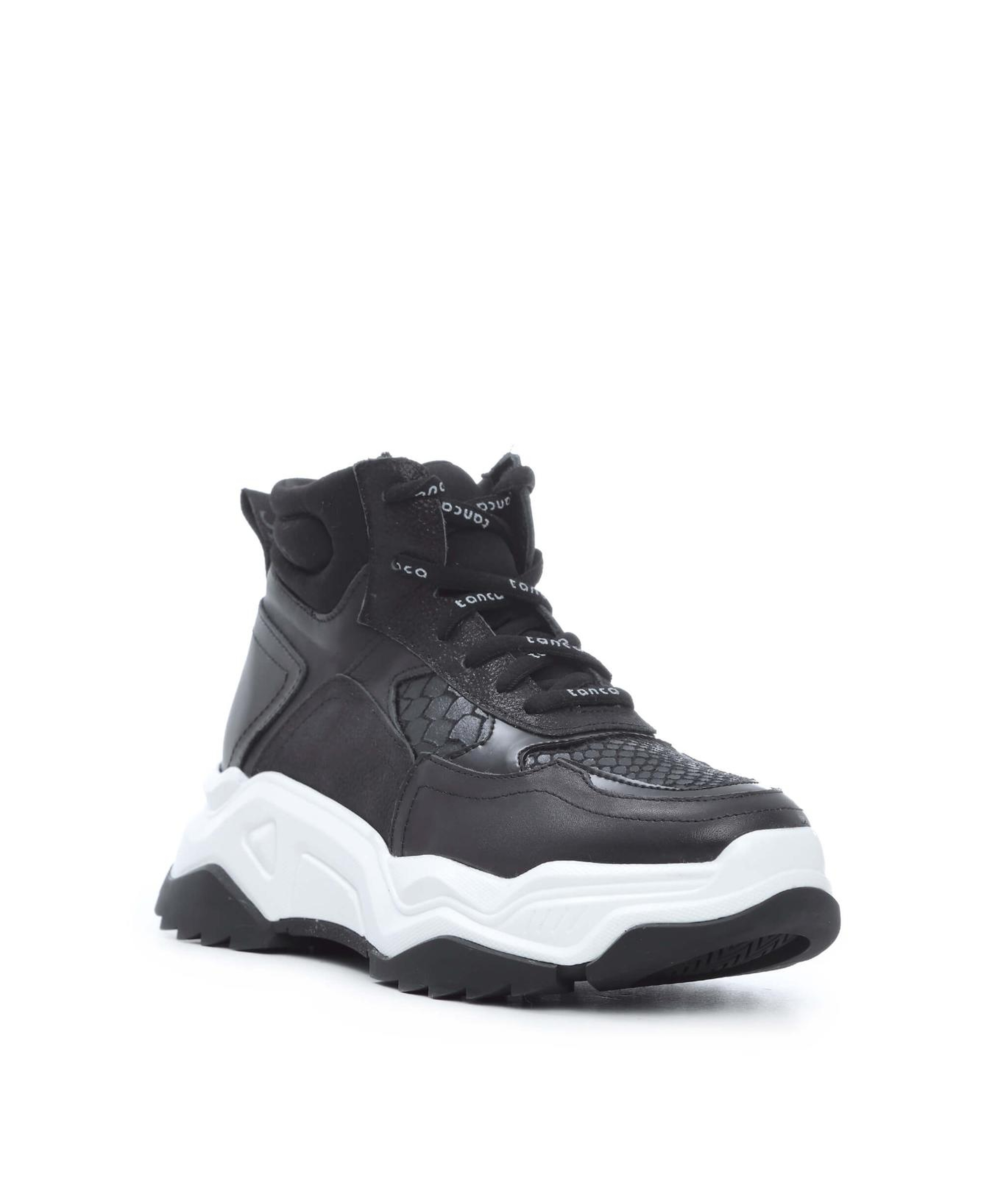 Tamer Tanca Kadın Hakiki Deri Siyah Sneakers & Spor Bot