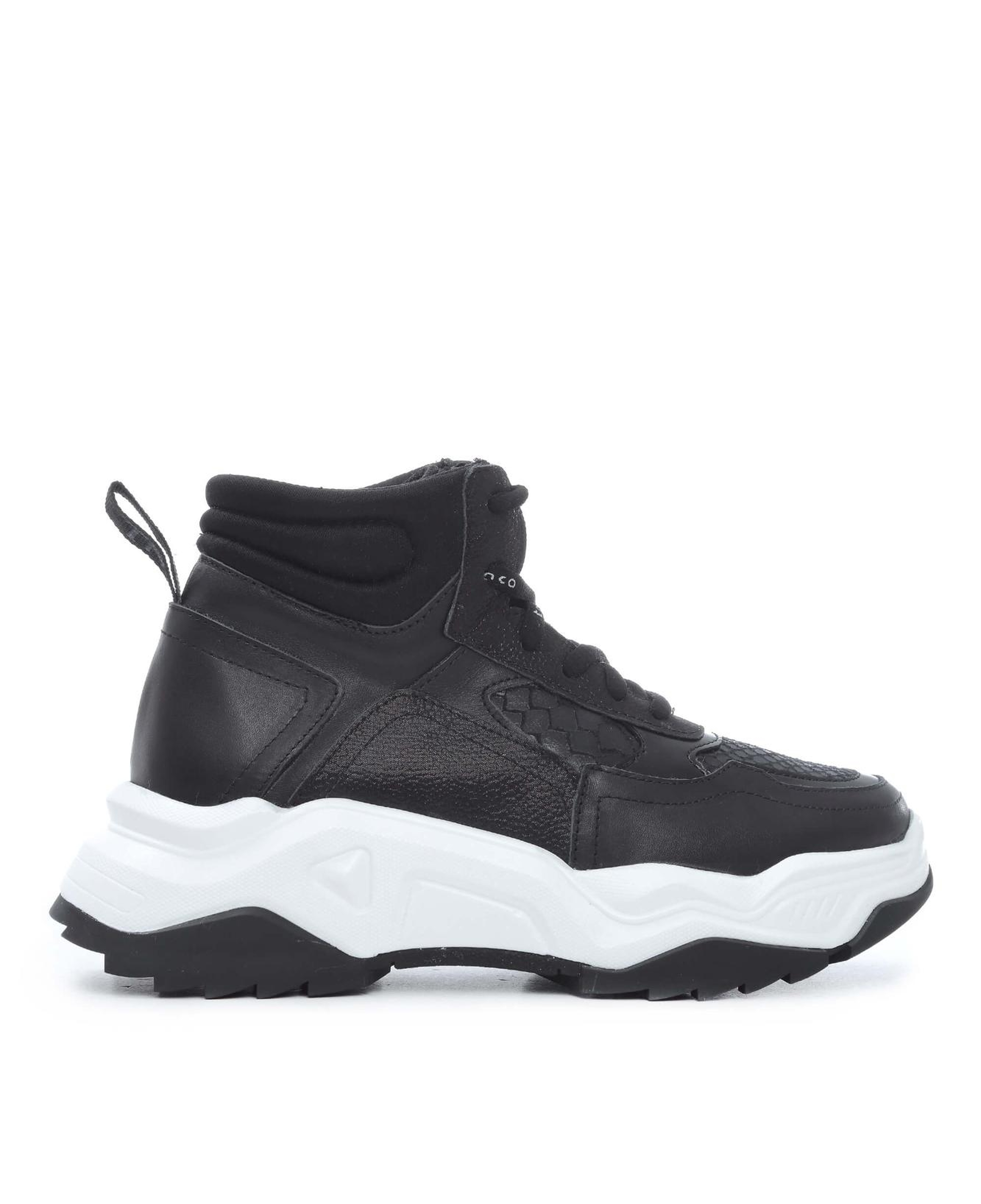 Tamer Tanca Kadın Hakiki Deri Siyah Sneakers & Spor Bot