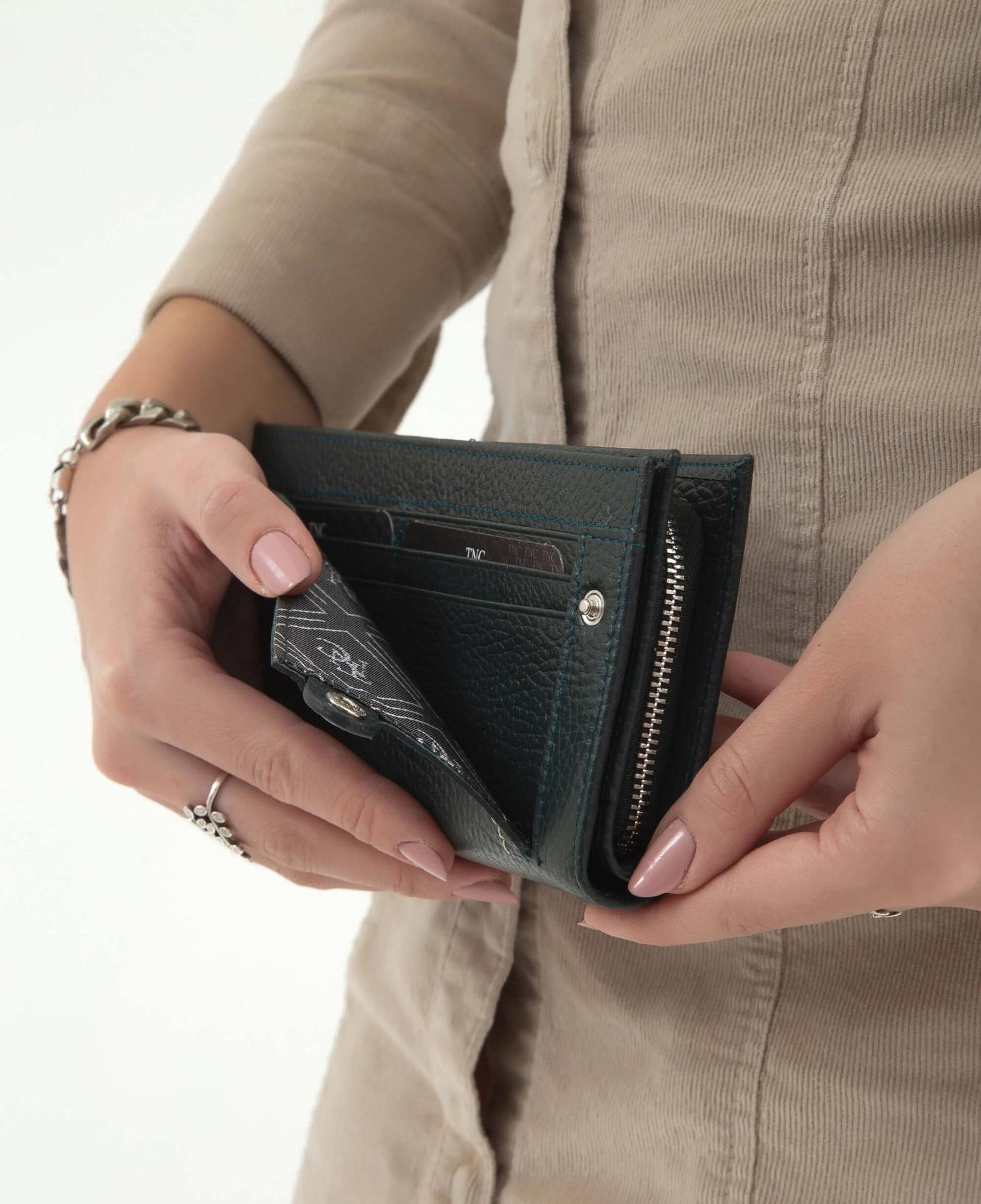 Tamer Tanca Kadın Hakiki Deri Petrol Günlük Cuzdan