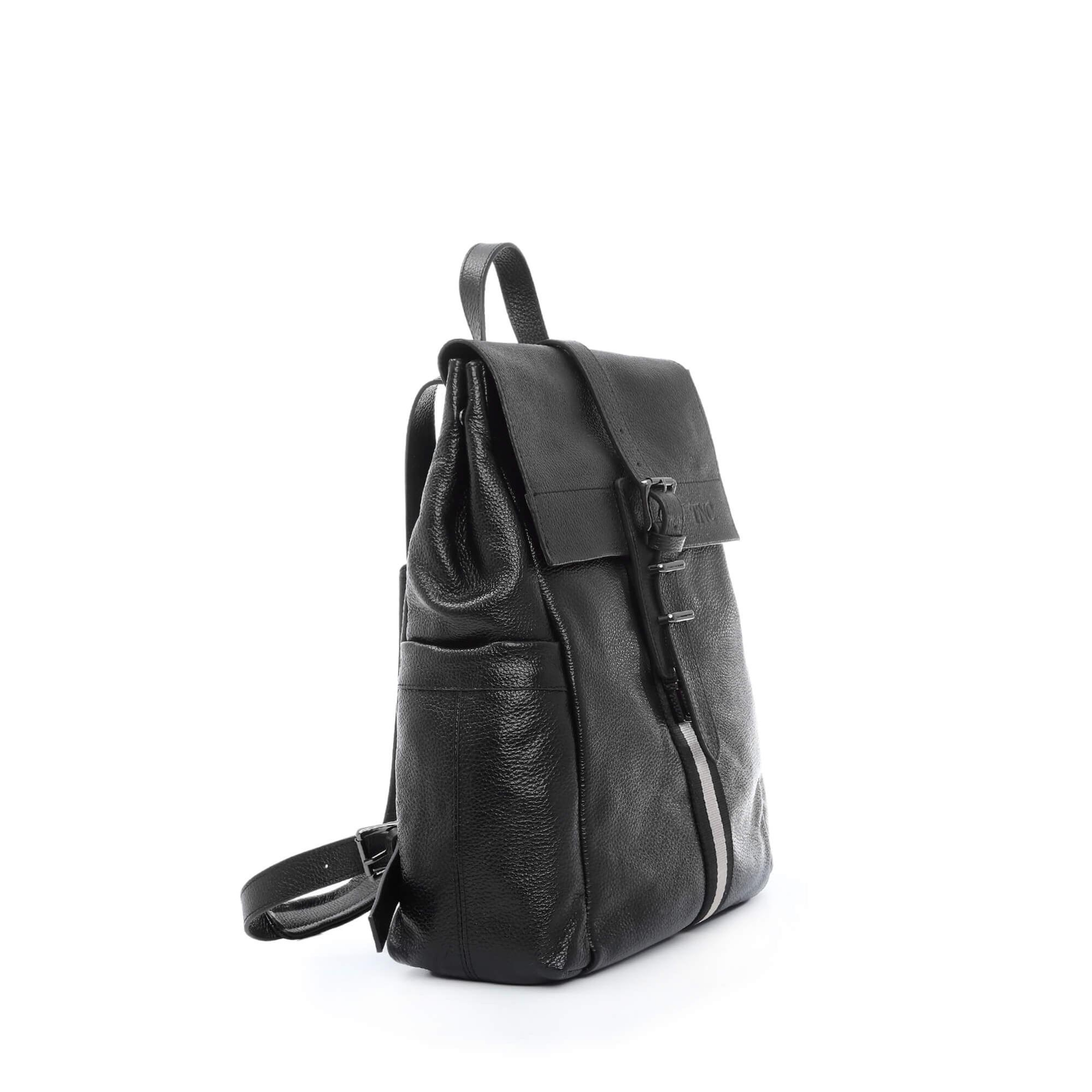 Tamer Tanca Erkek Hakiki Deri Siyah Floter Sırt Çantası