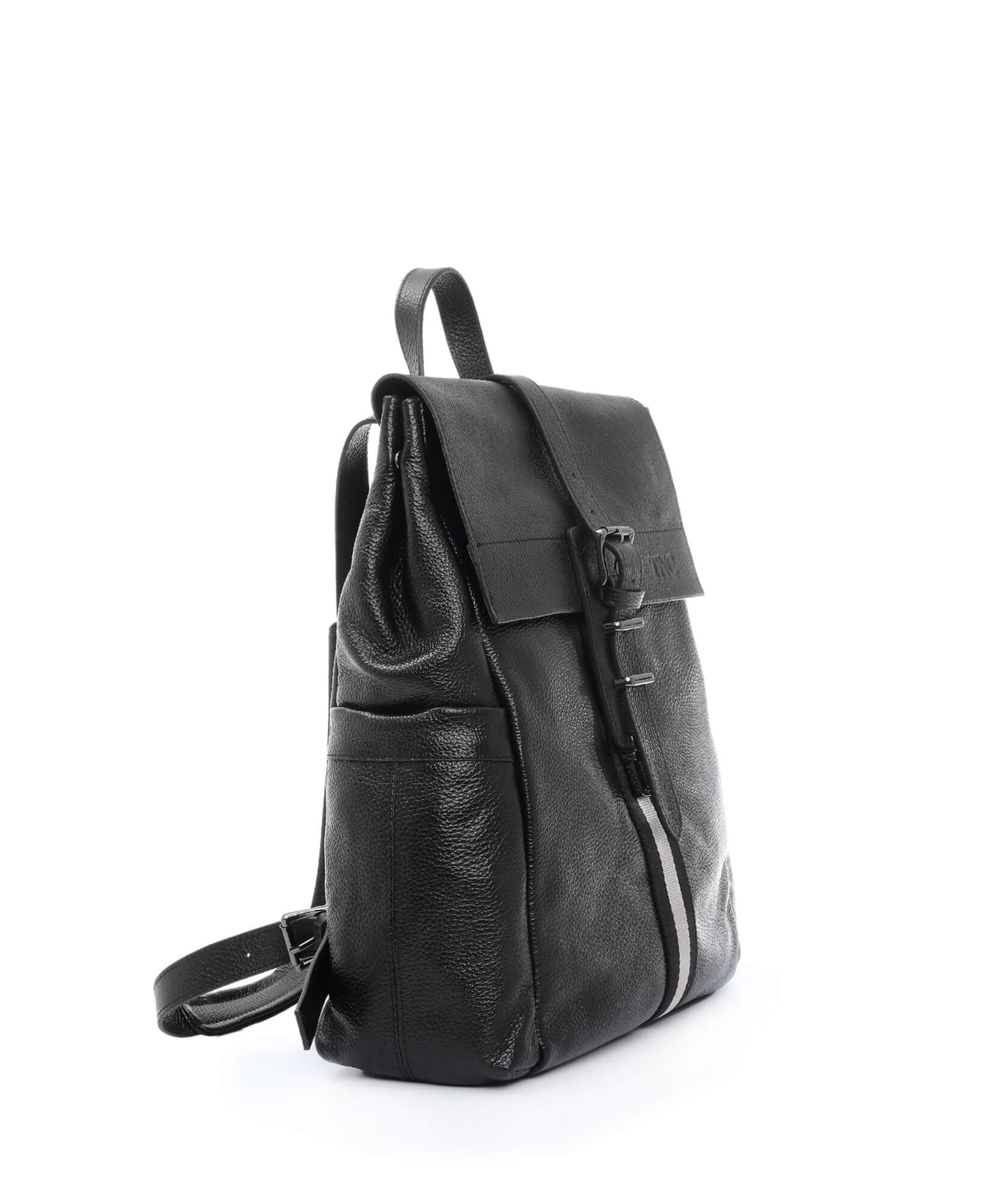 Tamer Tanca Erkek Hakiki Deri Siyah Floter Sırt Çantası