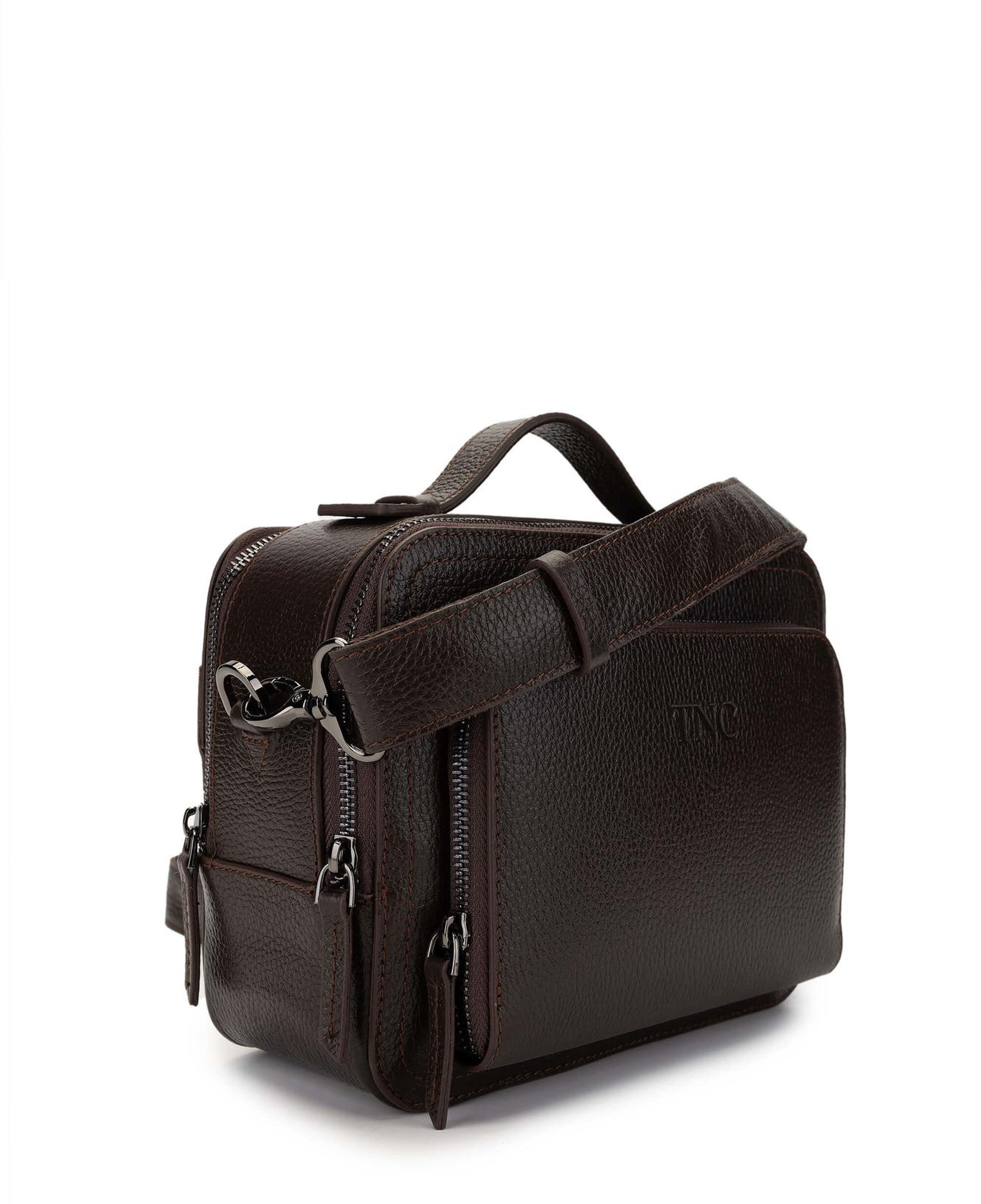 Tamer Tanca Erkek Hakiki Deri Kahverengi Postacı Çanta