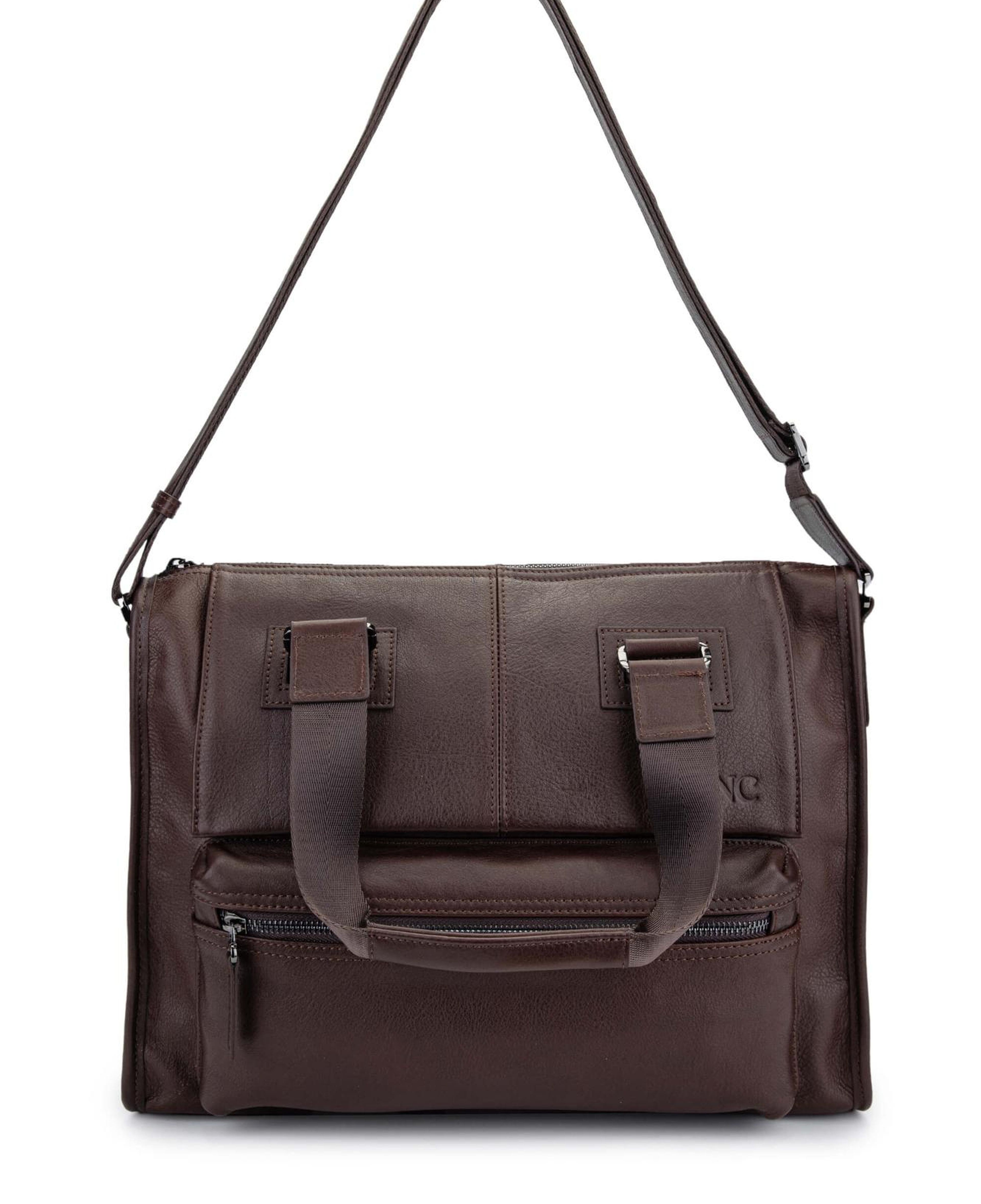 Tamer Tanca Erkek Hakiki Deri Kahverengi Evrak Çantası