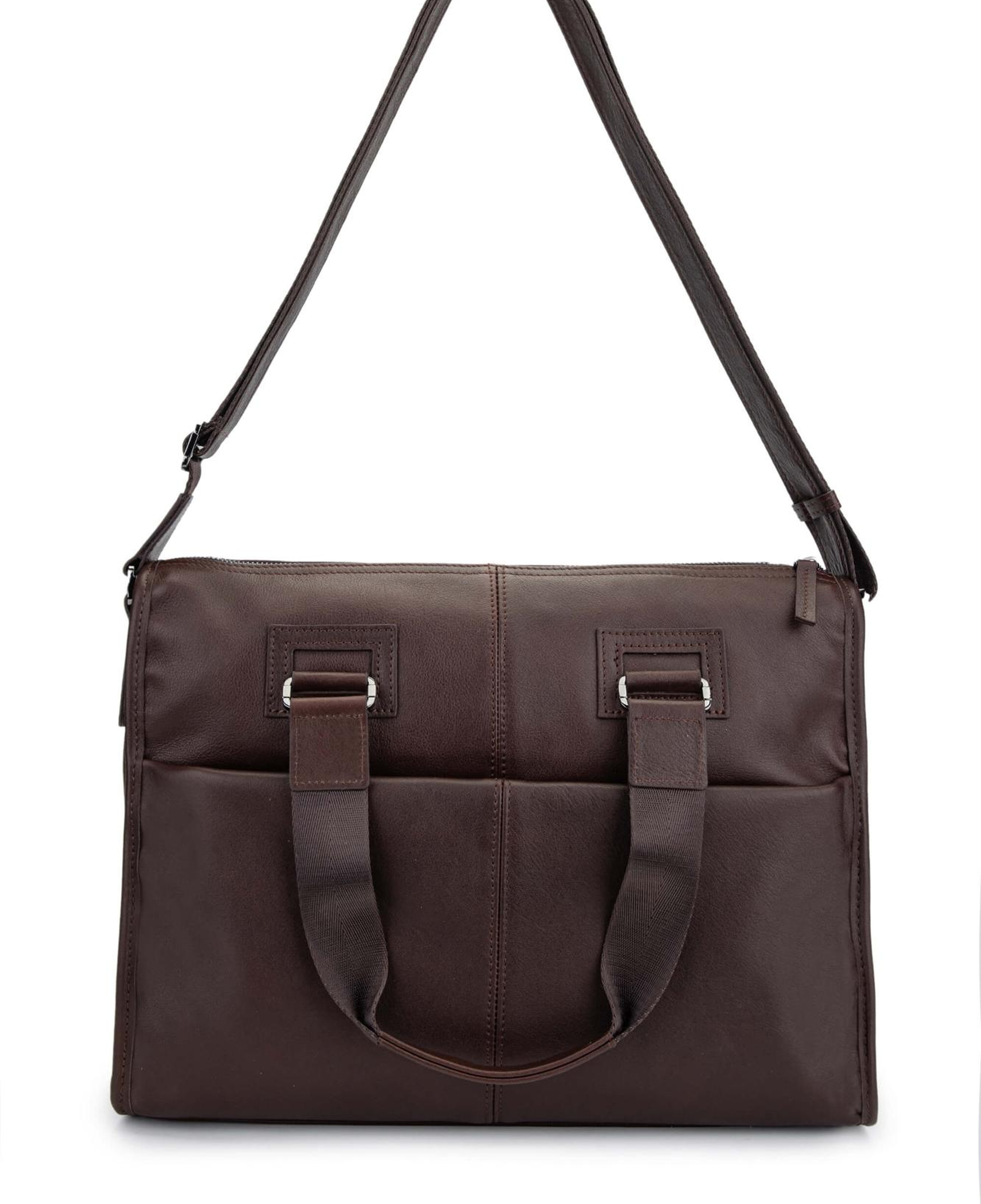 Tamer Tanca Erkek Hakiki Deri Kahverengi Evrak Çantası