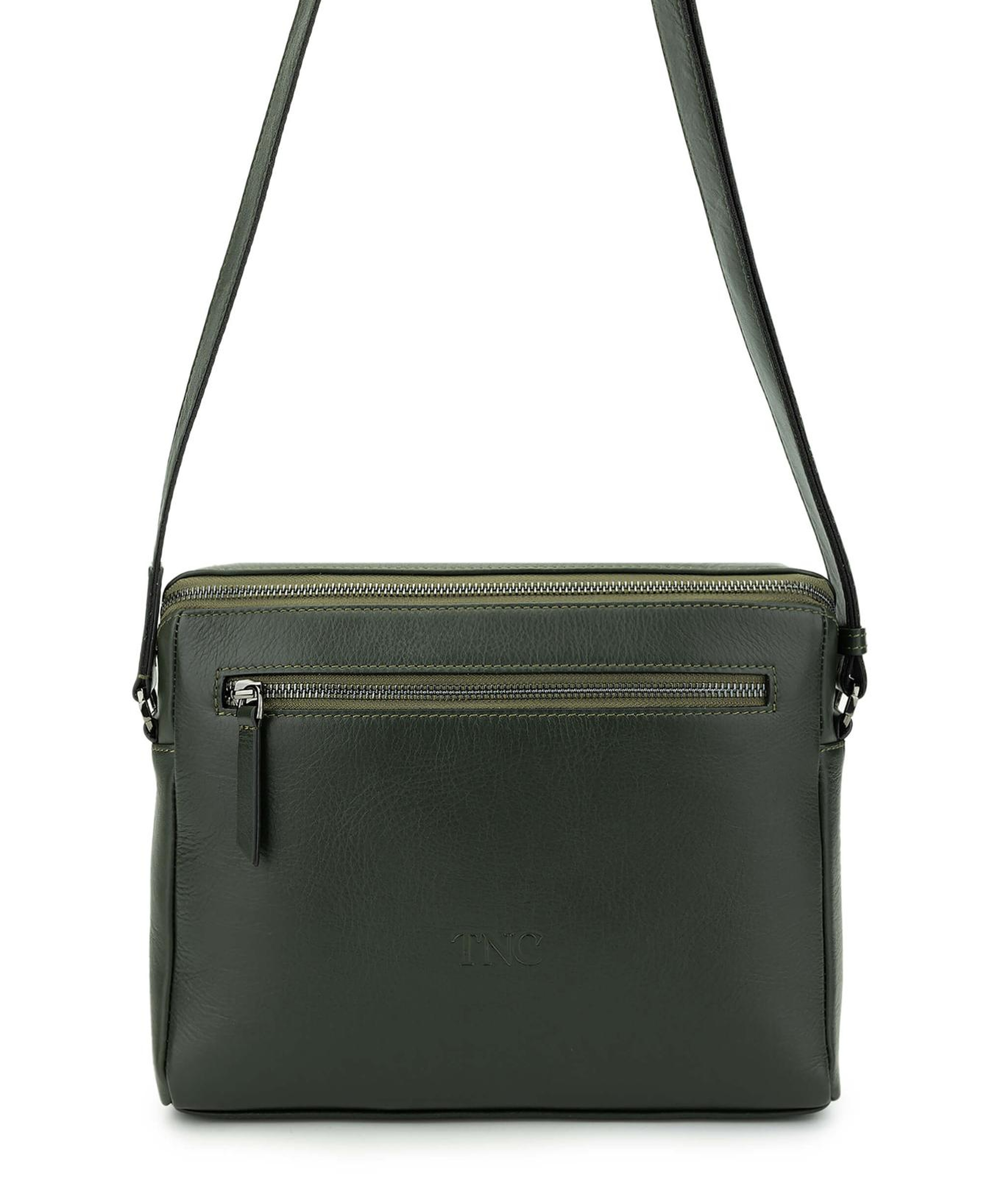 Tamer Tanca Erkek Hakiki Deri Yeşil Postacı Çanta