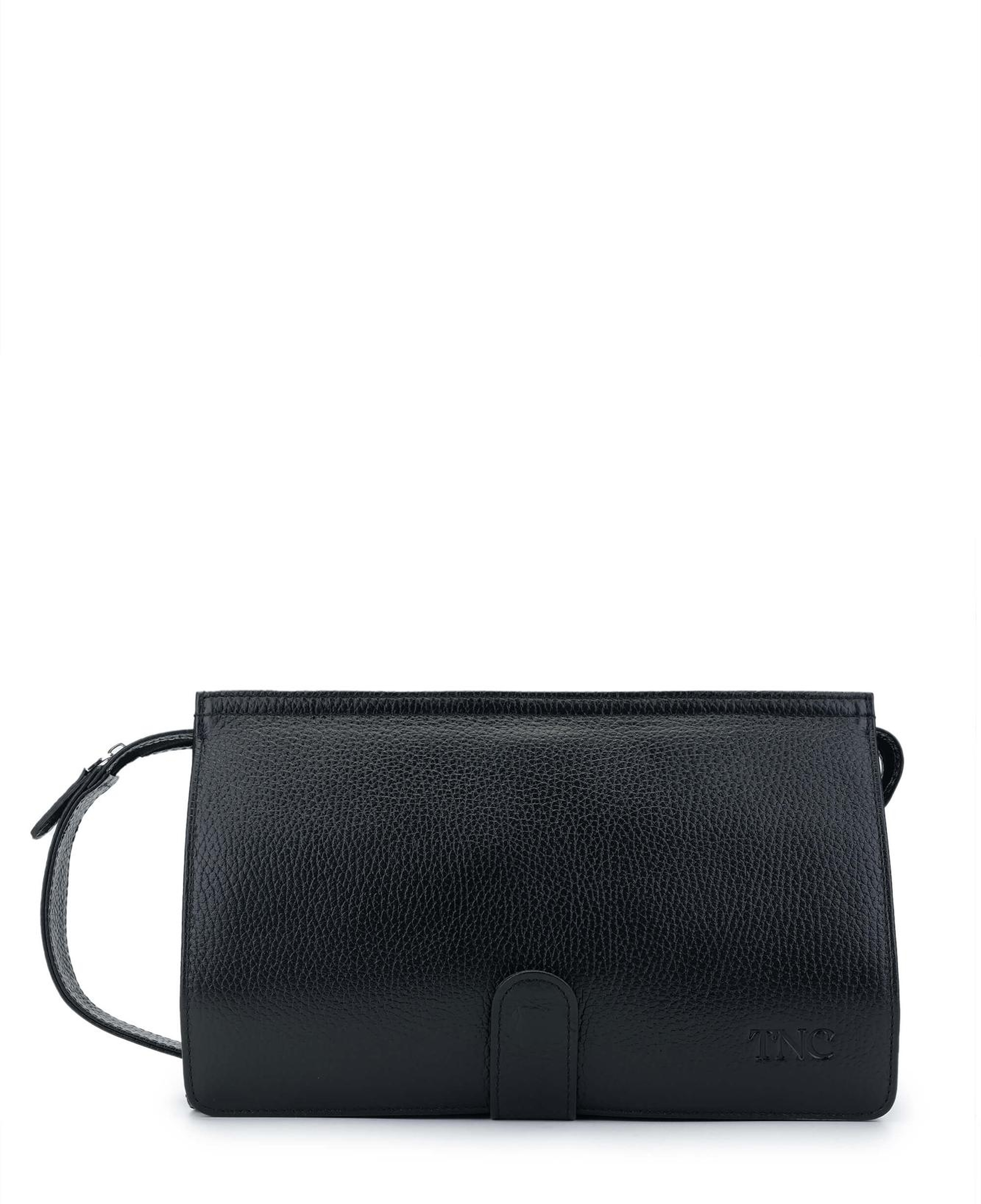 Tamer Tanca Erkek Hakiki Deri Siyah Floter El Çantası