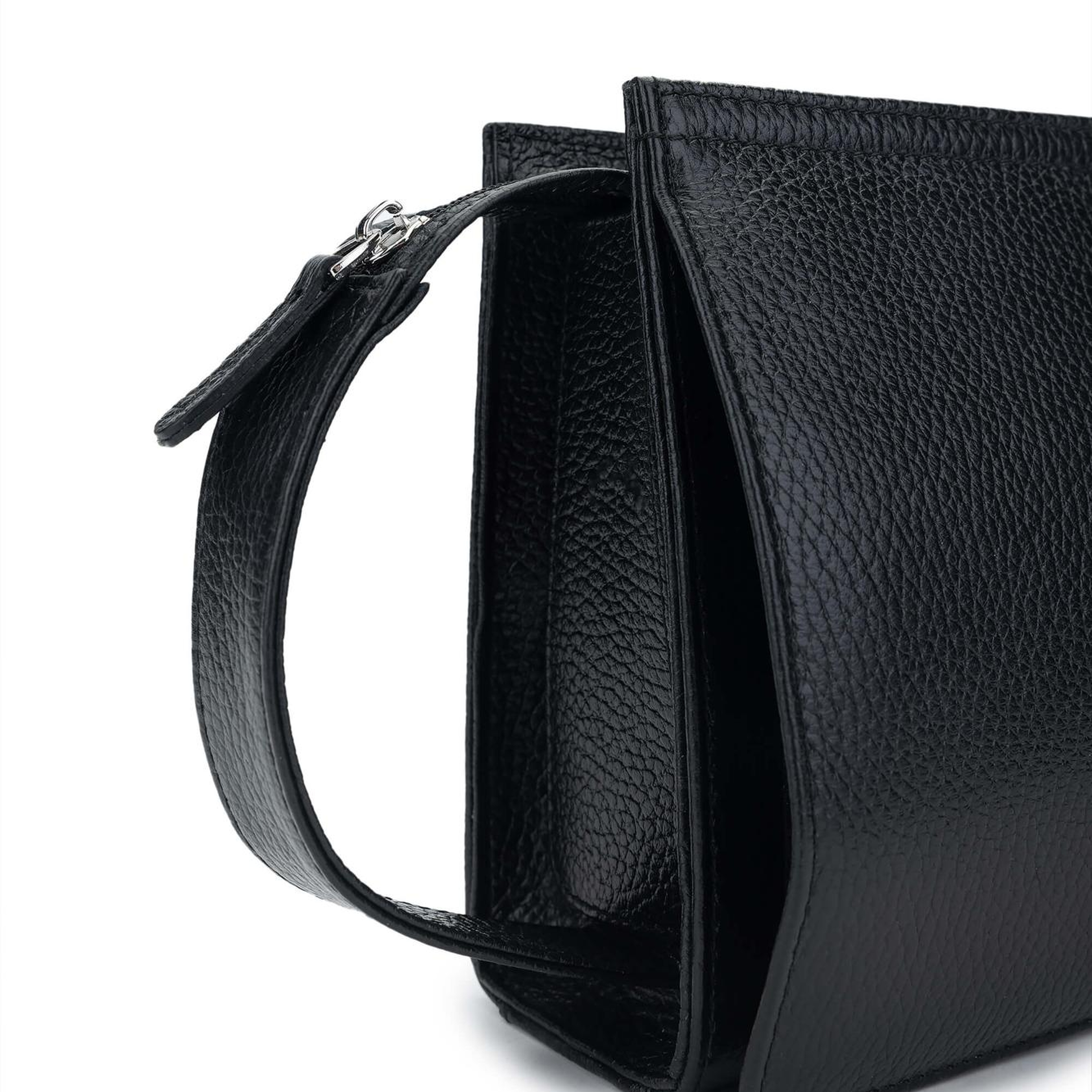 Tamer Tanca Erkek Hakiki Deri Siyah Floter El Çantası