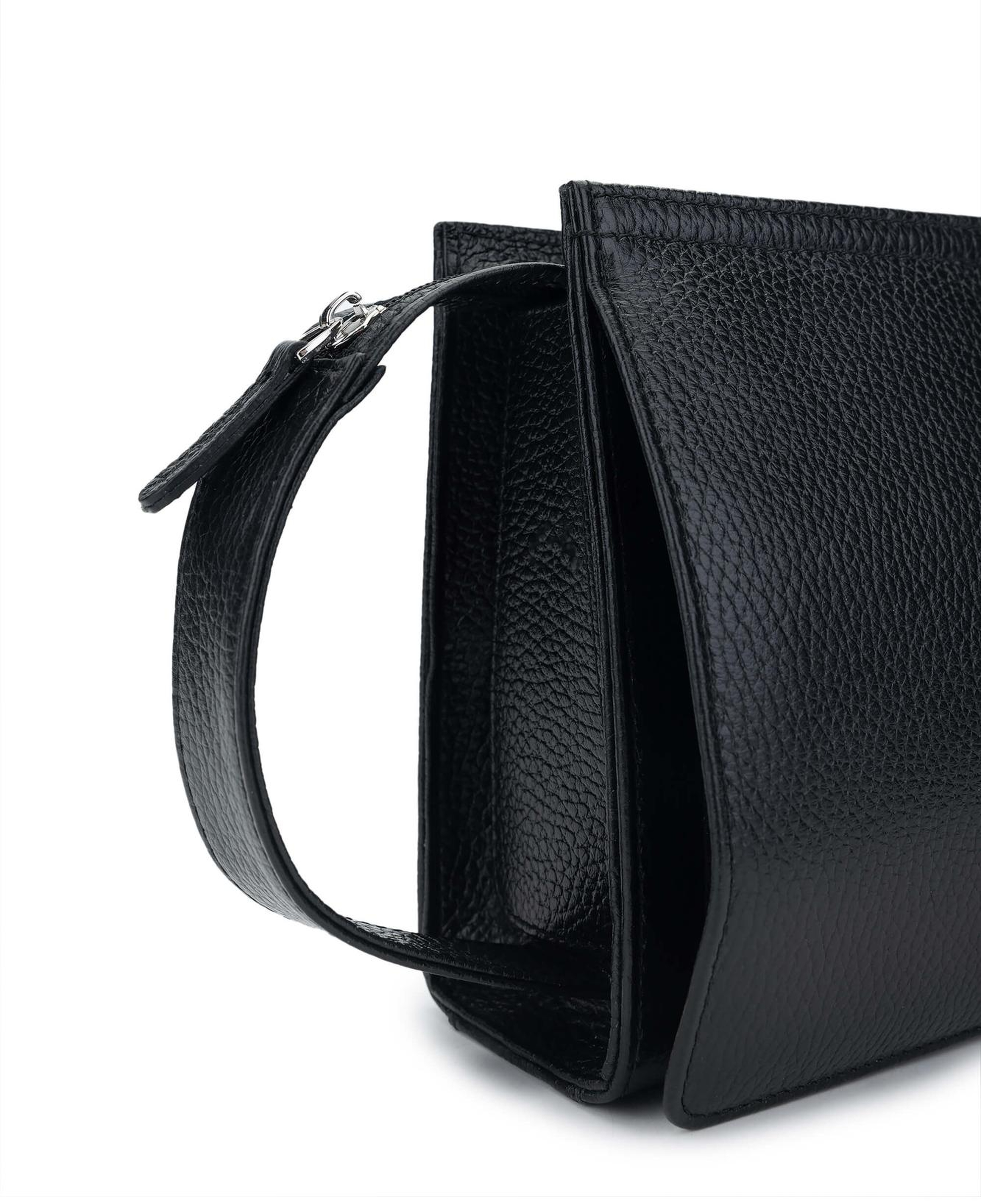 Tamer Tanca Erkek Hakiki Deri Siyah Floter El Çantası