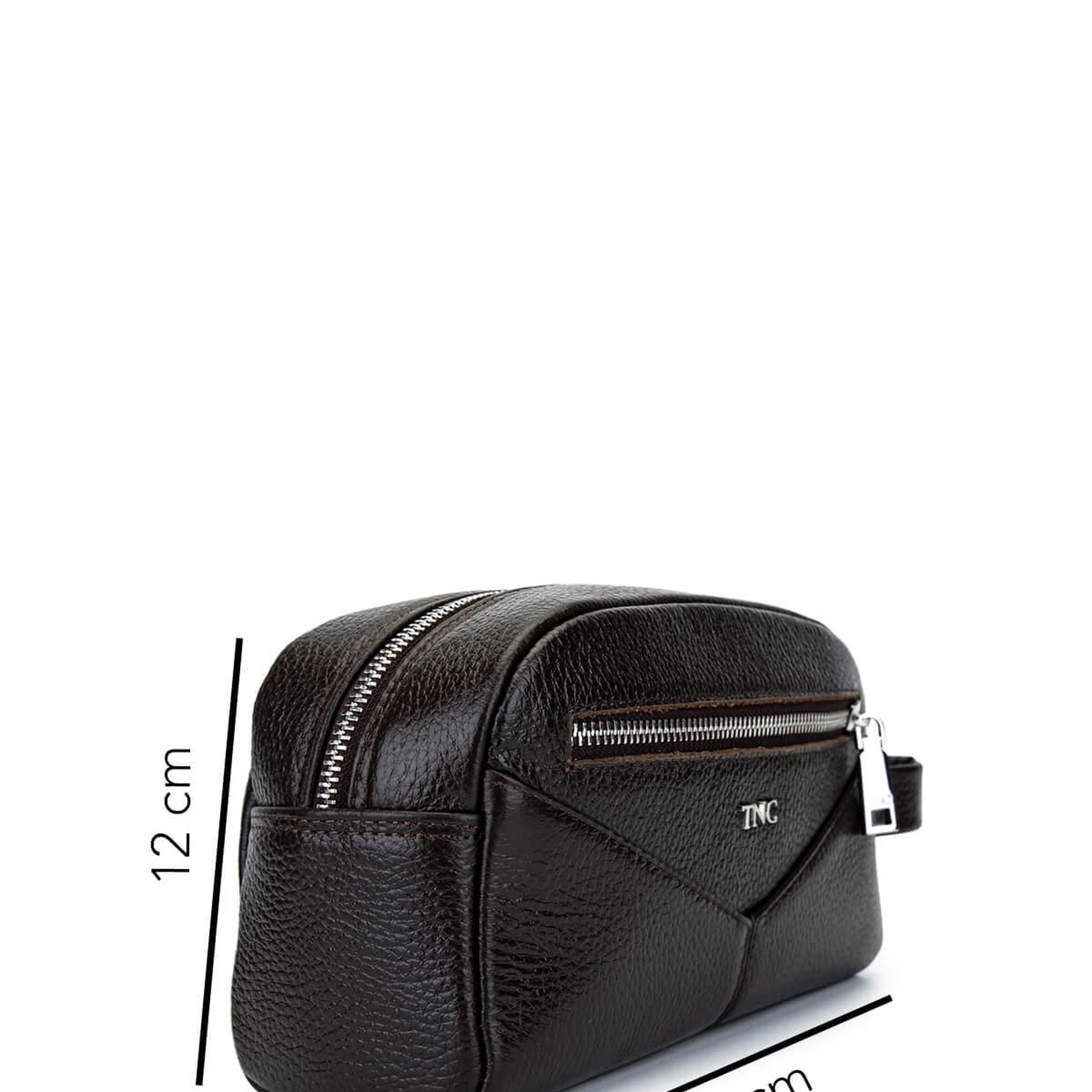 Tamer Tanca Erkek Hakiki Deri Kahverengi Traş Çantası